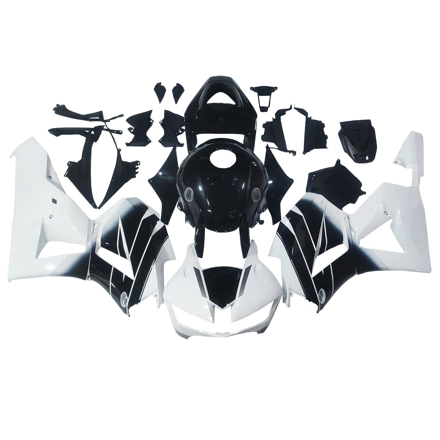 Amotopart 13-25 version américaine & Honda CBR600RR F5 version européenne 13-23, noire&Kit de carénage blanc Style3