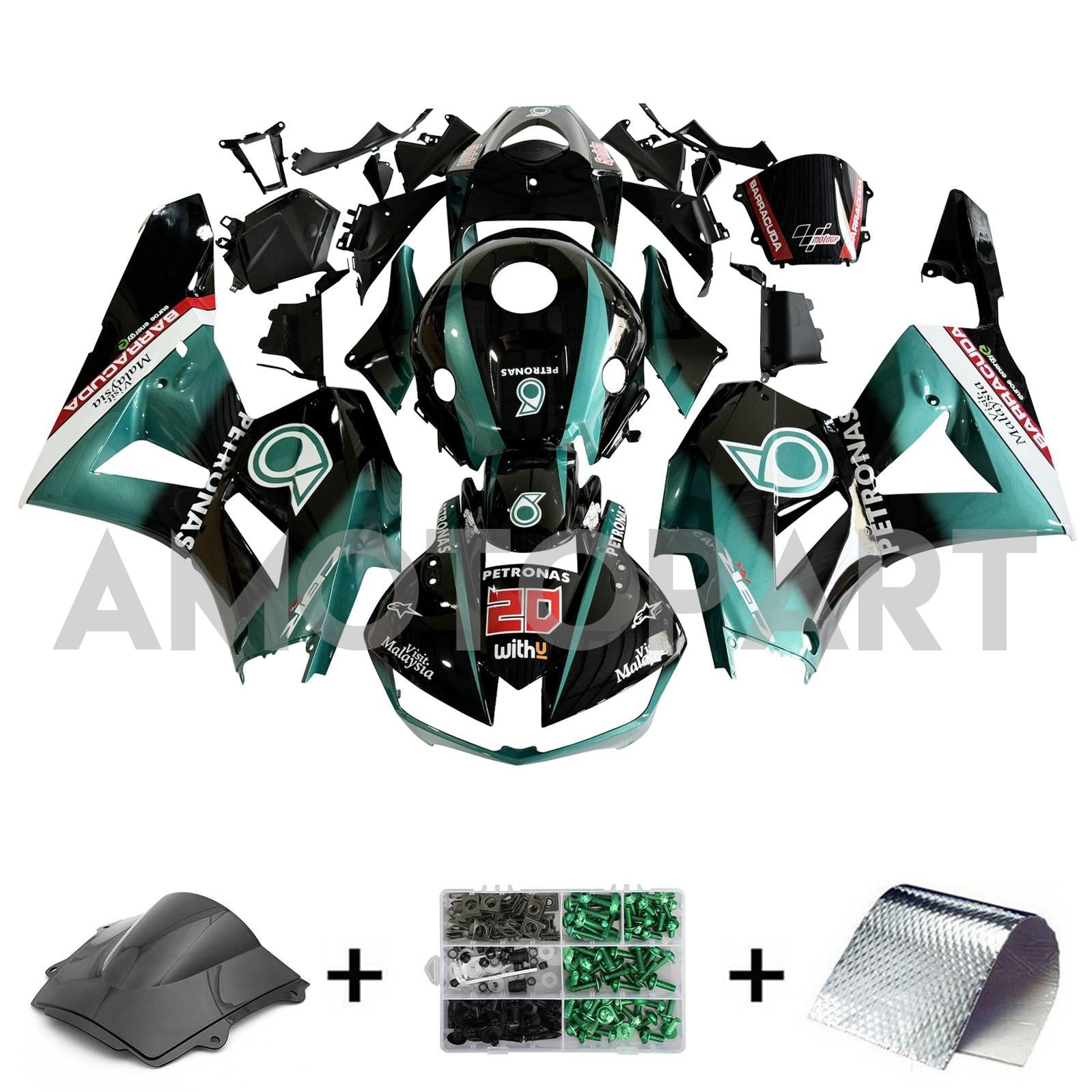 Amotopart 13-25 US ver. & 13-23 European ver. F5 CBR600RR Honda Blue Petronas Fairing Kit