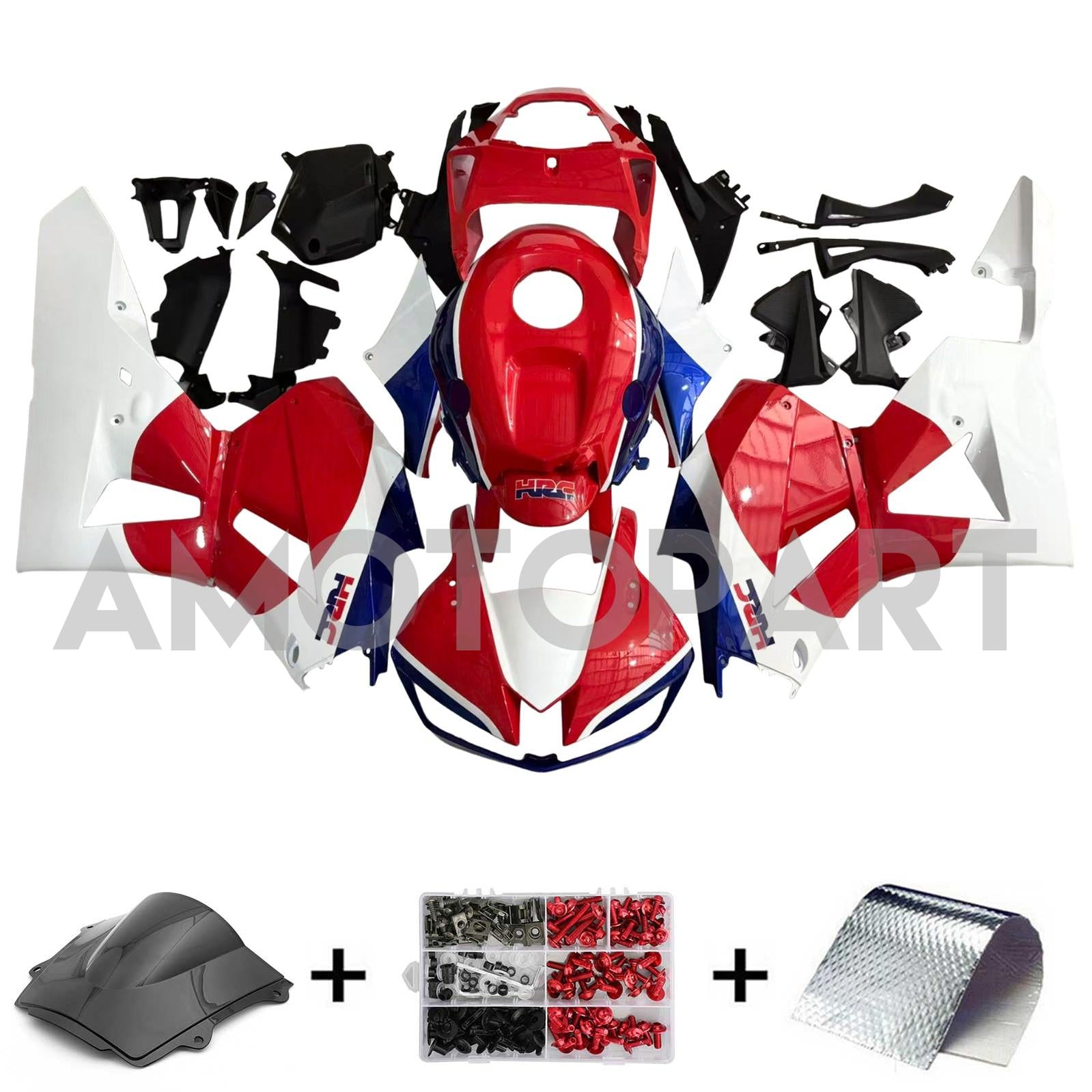 Amotopart 13-25 US ver. & 13-23 European ver. F5 CBR600RR Honda Red&Blue Style1 Fairing Kit