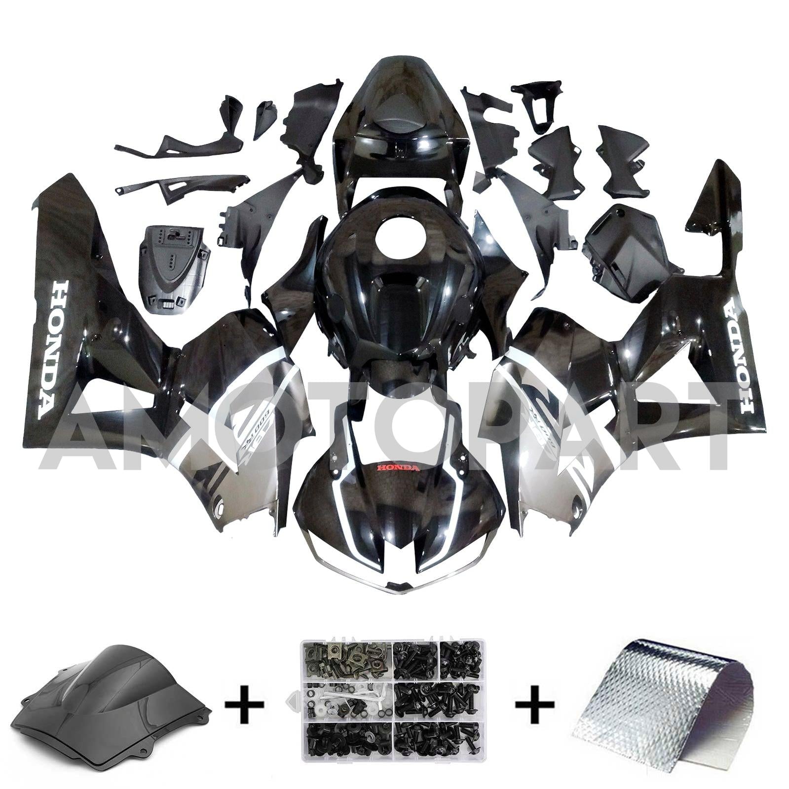 Amotopart 13-25 US ver. & 13-23 European ver. F5 CBR600RR Honda Black&Grey Fairing Kit