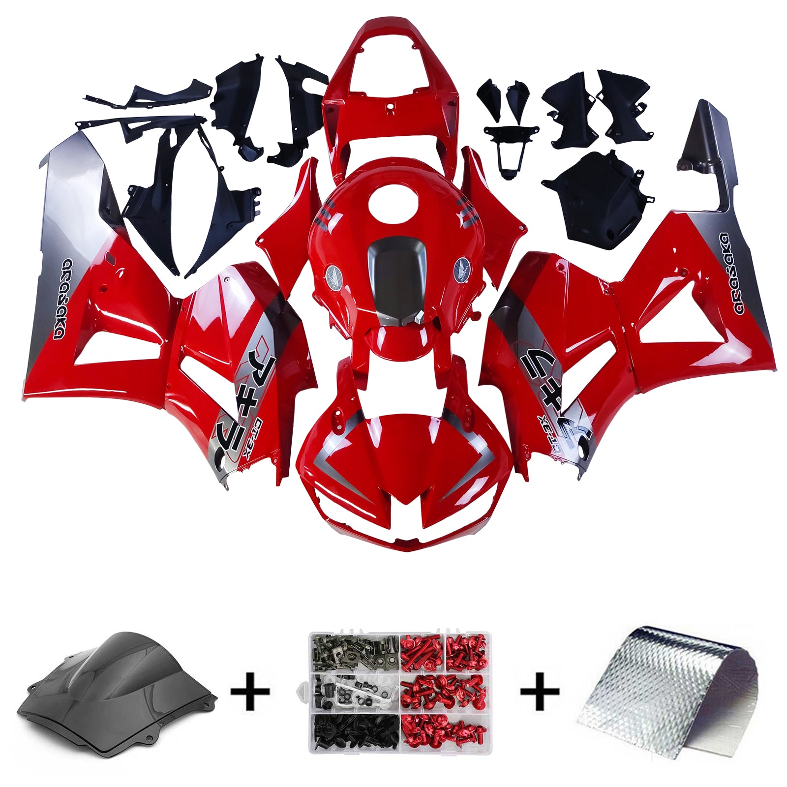 Amotopart 13-25 US verze. & Sada červené kapotáže Honda CBR600RR pro evropskou verzi F5 z roku 13-23