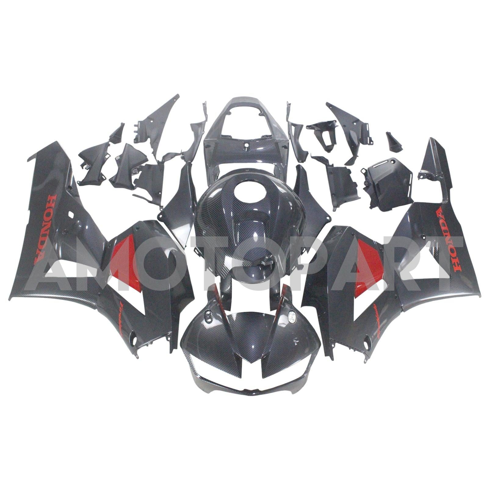 Amotopart 13-25 US ver. & 13-23 European ver. F5 CBR600RR Honda Carbon Fiber&Red Fairing Kit