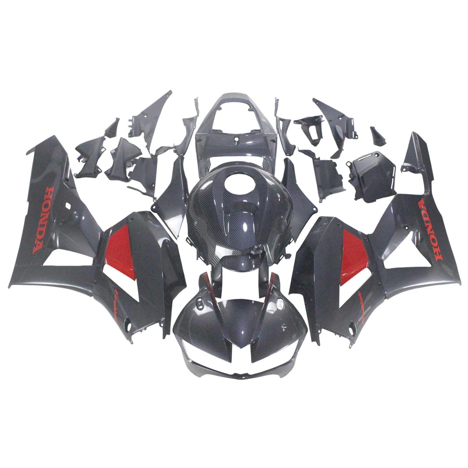 Amotopart 13-25 US ver. & 13-23 European ver. F5 CBR600RR Honda Carbon Fiber&Red Fairing Kit