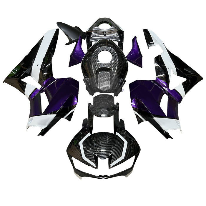 Amotopart 13-26 US ver. & 13-23 European ver. Honda CBR600RR Carbon Fiber Pattern White Purple Fairing Kit