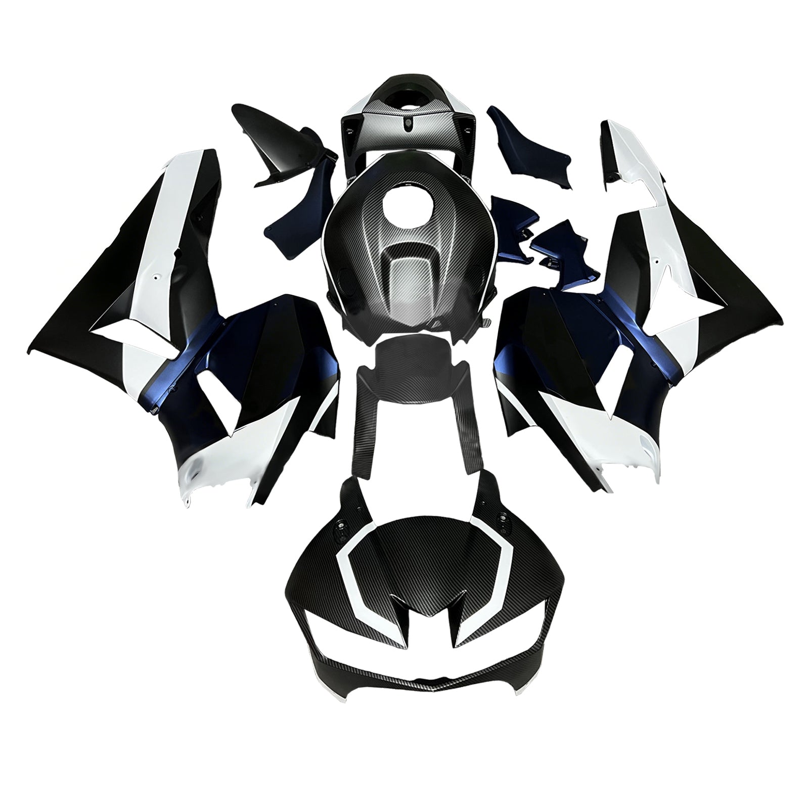 Amotopart 13-25 US ver. & 13-23 European ver. Honda CBR600RR Carbon Fiber Pattern White  Fairing Kit