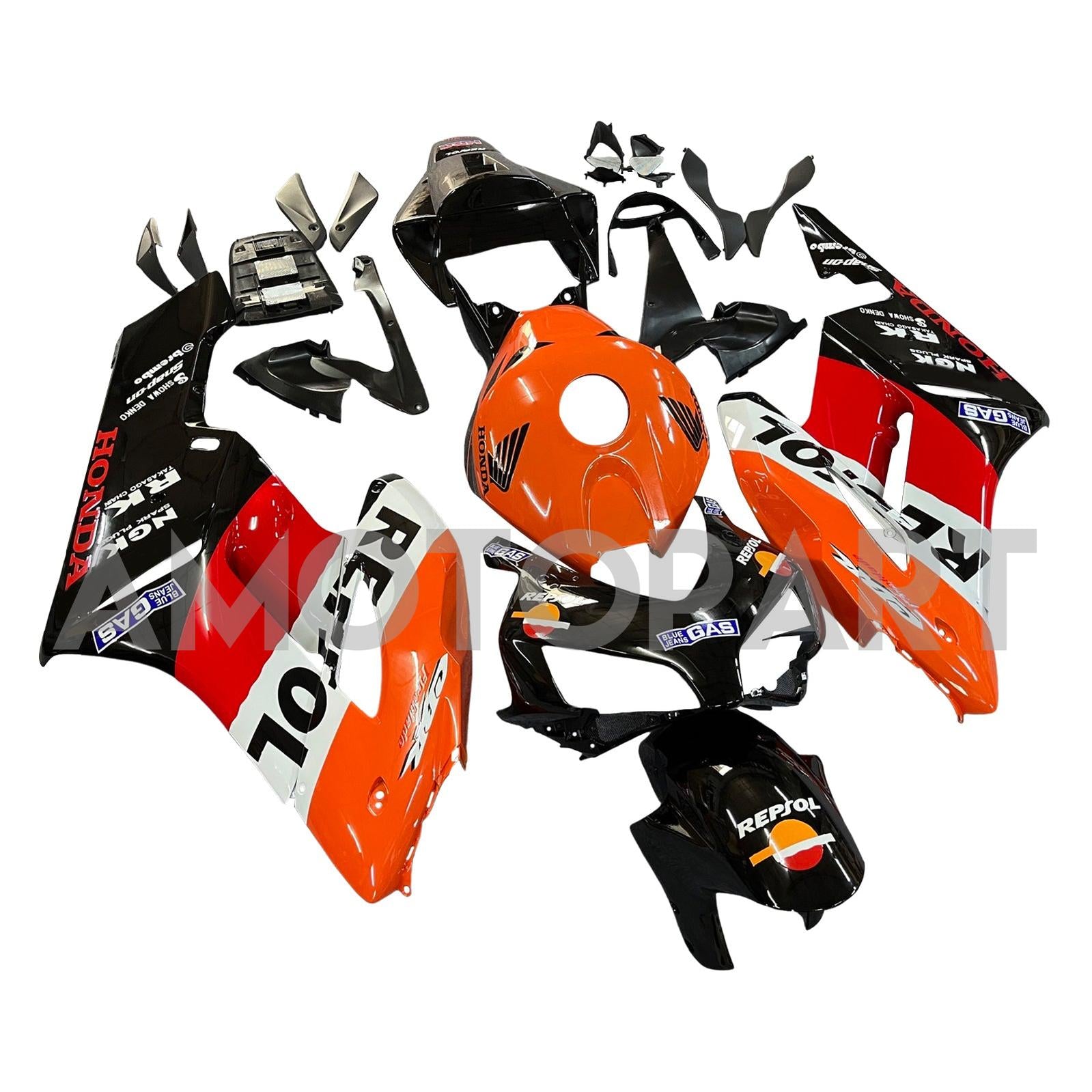 Fairings Amotopart Honda CBR1000RR 2004-2005 FAIRING REPSOL RACING Black Orange Fairring Kit