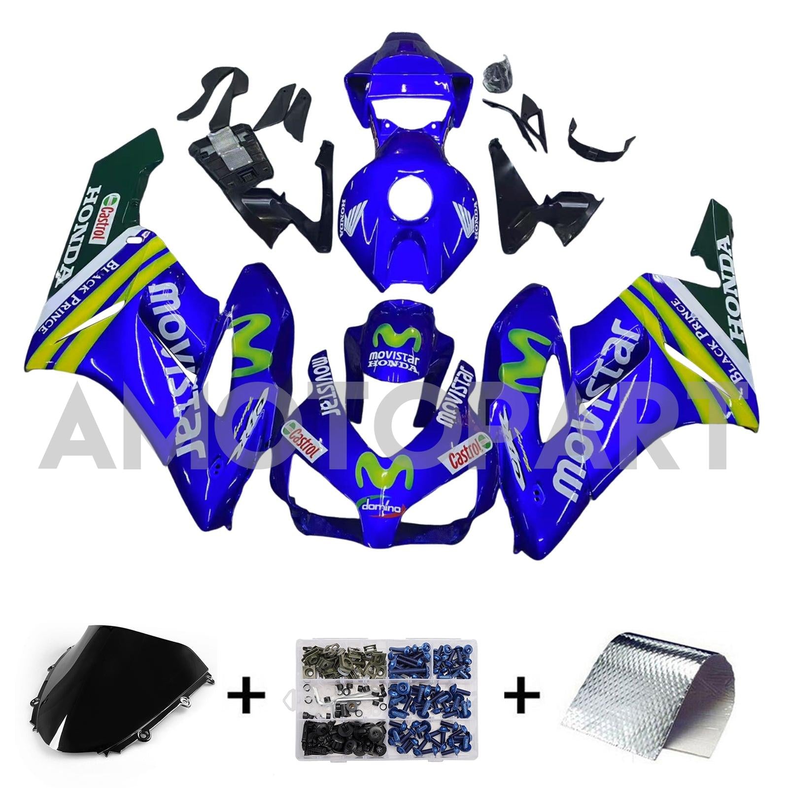 Amotopart 2004-2005 CBR1000RR Honda fairing Blue Kit