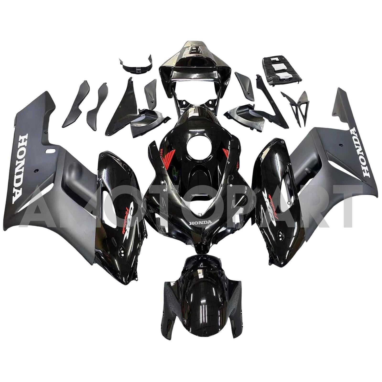 Amotopart Fairings CBR1000RR  2004-2005 Fairing Honda Racing All Black Fairing Kit