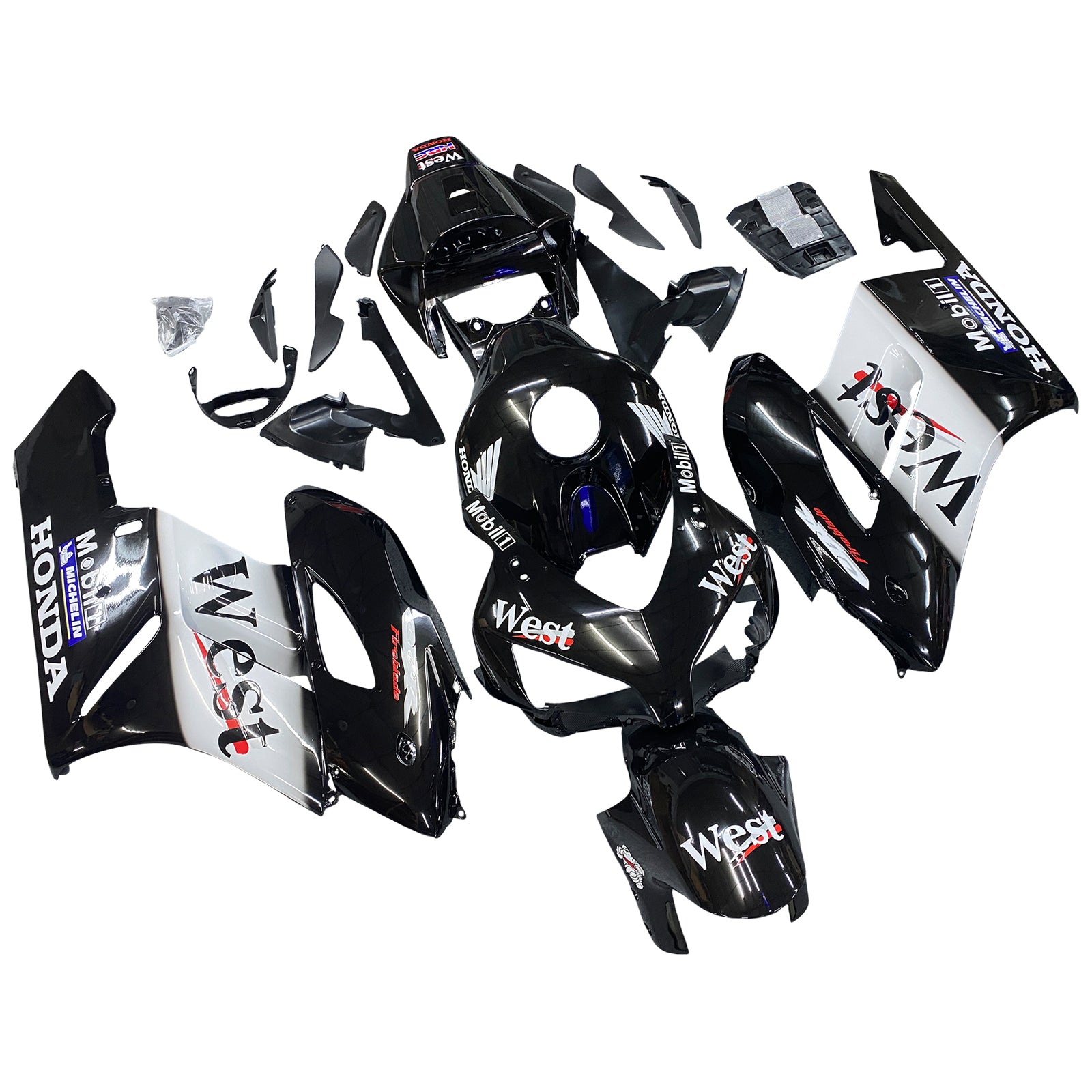 Amotopart Fairings Honda CBR1000RR 2004-2005 Fairing West Racing Black Fairing Kit