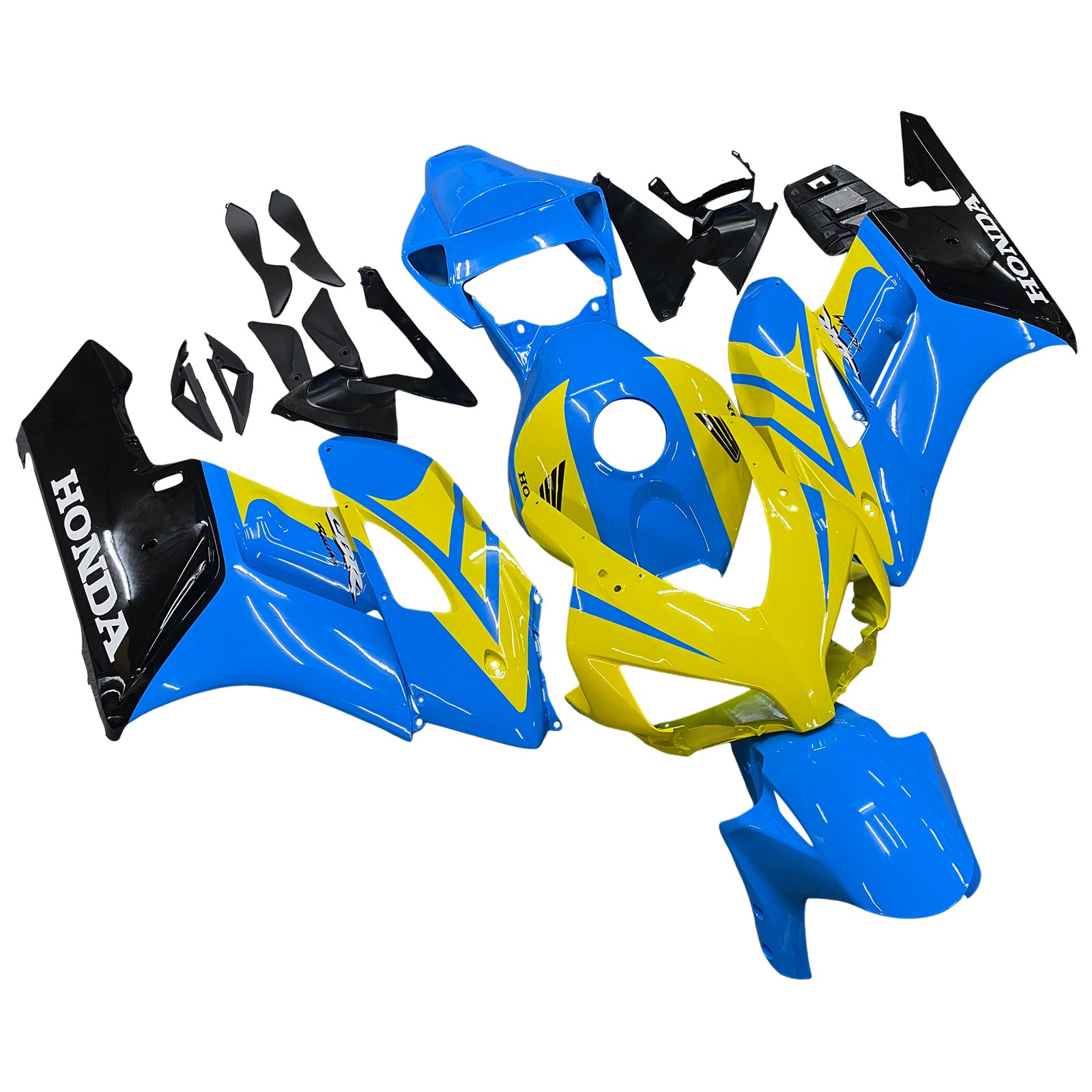 Amotopart Carene Honda CBR1000RR 2004-2005 Racing Carena Blu Giallo Carena Kit