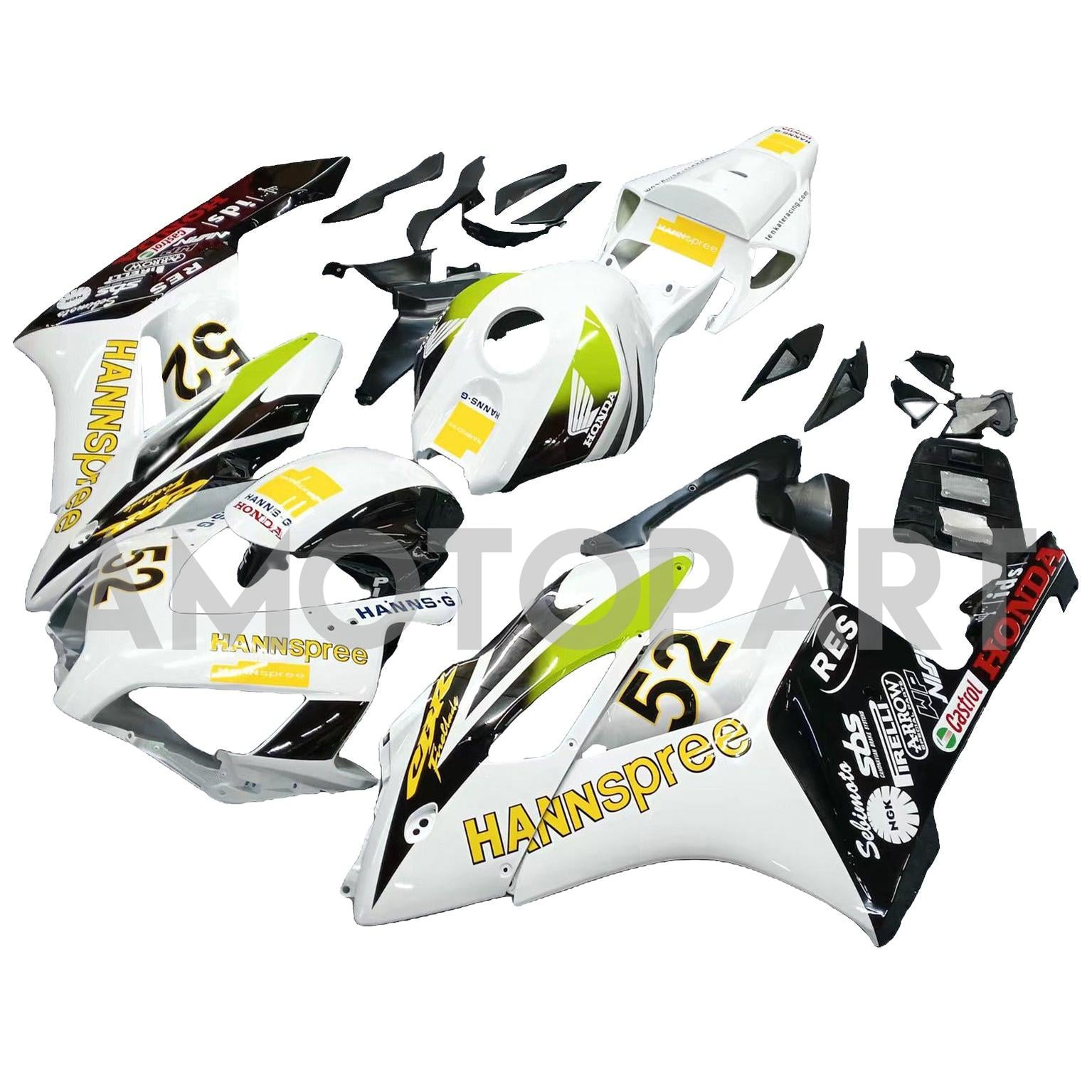 Frailiny amotopart Honda CBR1000RR 2004-2005 FAILING WHITE BLACK HANNSPREE RACING FAIRING KIT