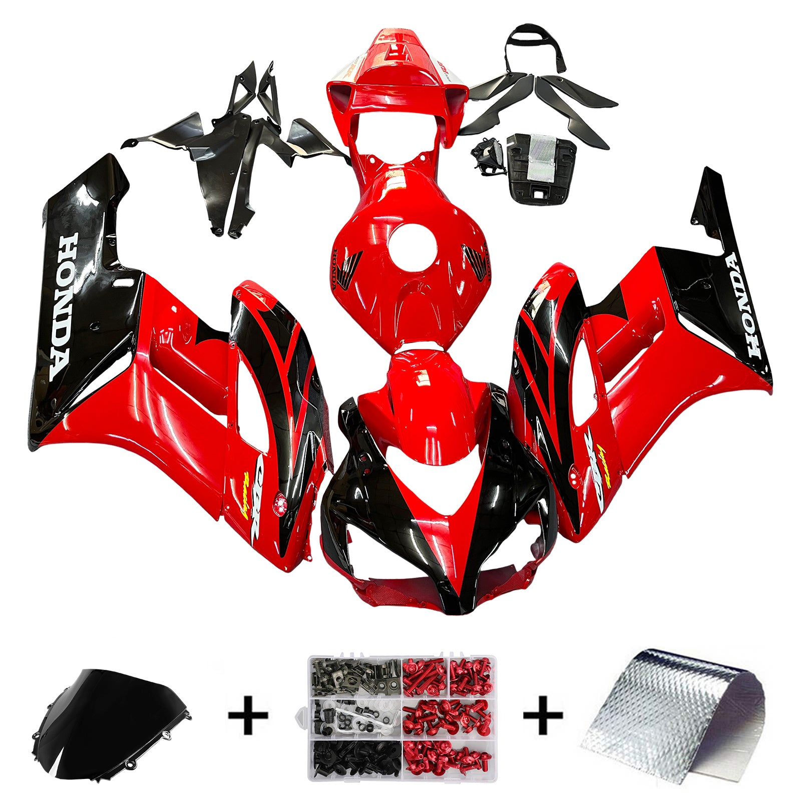 Amotopart Verkleidungen Honda 1000RR 2004-2005 Verkleidung Rot Schwarz CBR Racing Verkleidungsset