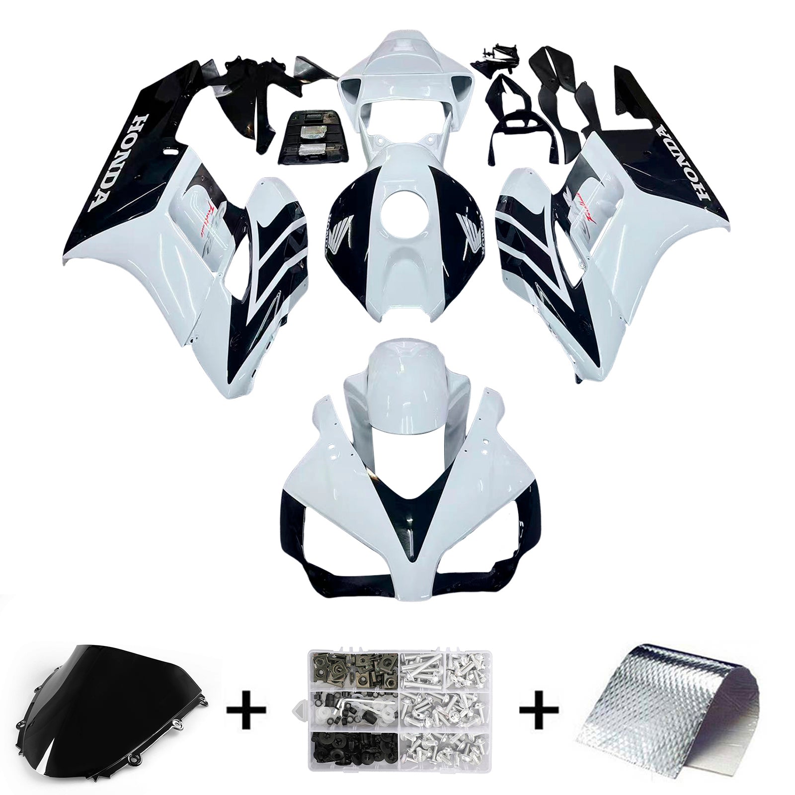 Amotopart Fairings Honda CBR1000RR 2004-2005 Fairing White Black CBR Racing Fairing Kit