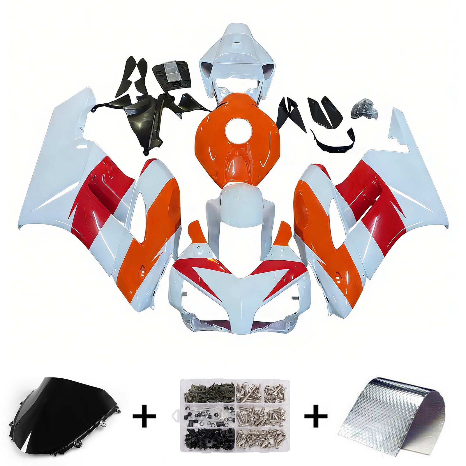 Amotopart Fairings Honda CBR1000RR 2004-2005 Fairing White Orange Repsol Racing Fairing Kit