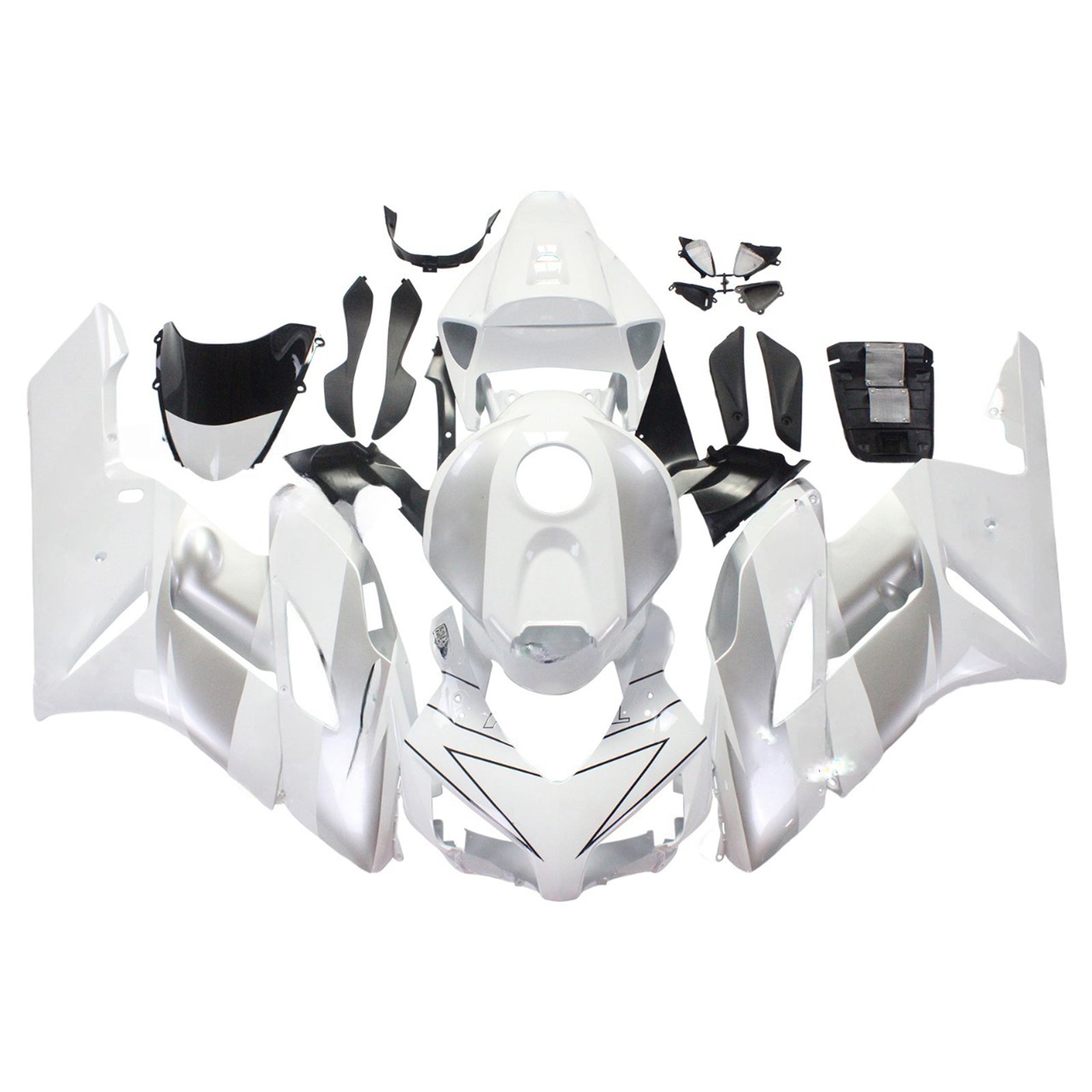 Amotopart Fairings Honda CBR1000RR 2004-2005 Fairing White Silver Fairing Kit