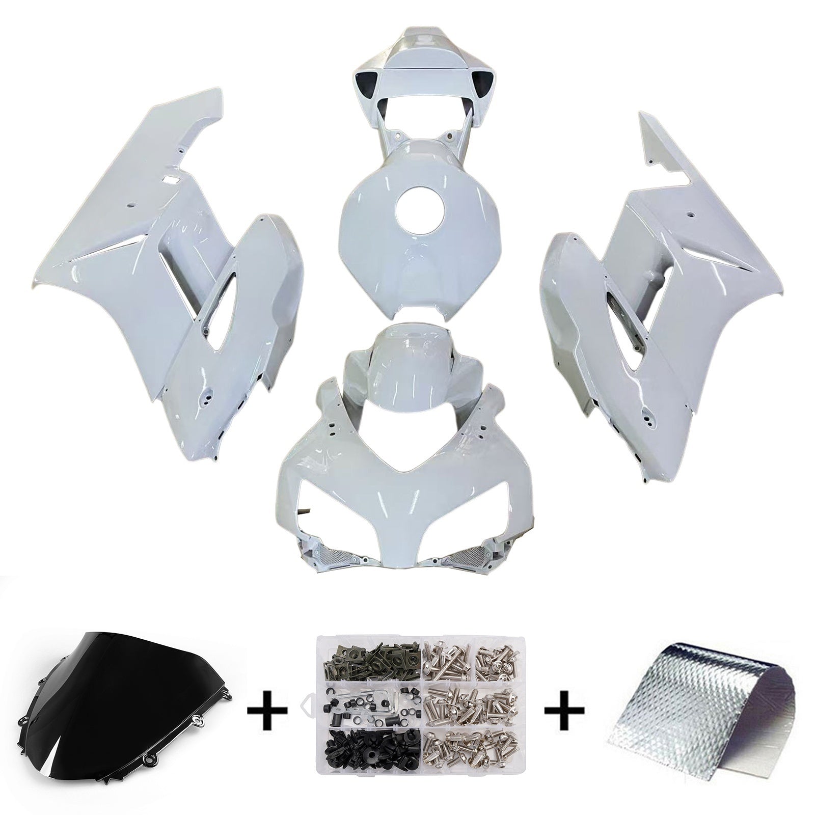 Amotopart 2004-2005 Honda CBR1000RR Fairing White Kit