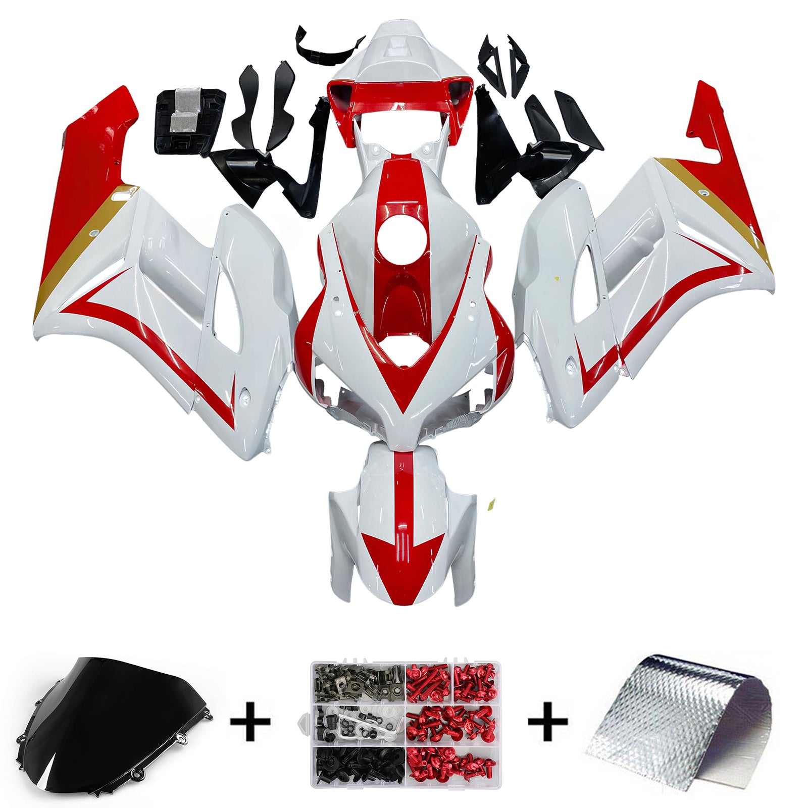 Amotopart stroomlijnkappen CBR1000RR 2004-2005 kuip wit rood Honda Racing kuipset