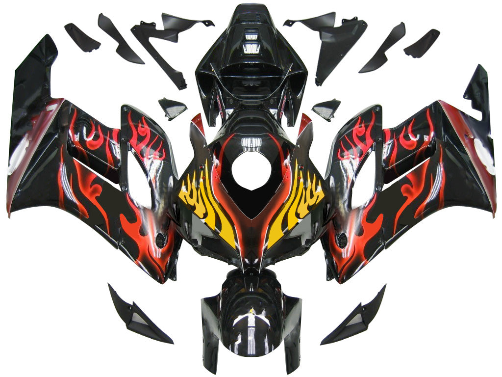 Amotopart Fairings Honda CBR1000RR 2004-2005 Fairing Flame Shark Racing Black & Red Fairing Kit