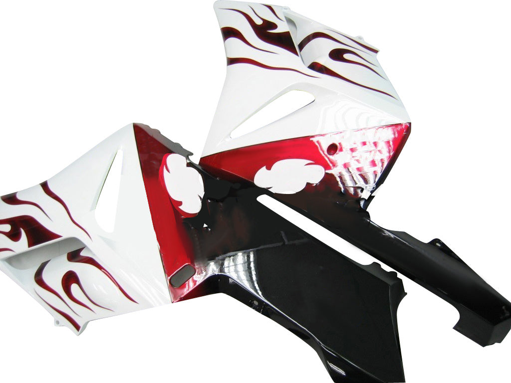 Amotopart Fairings Honda CBR1000RR 2004-2005 Fairing White & Red Flame Shark Racing Fairing Kit
