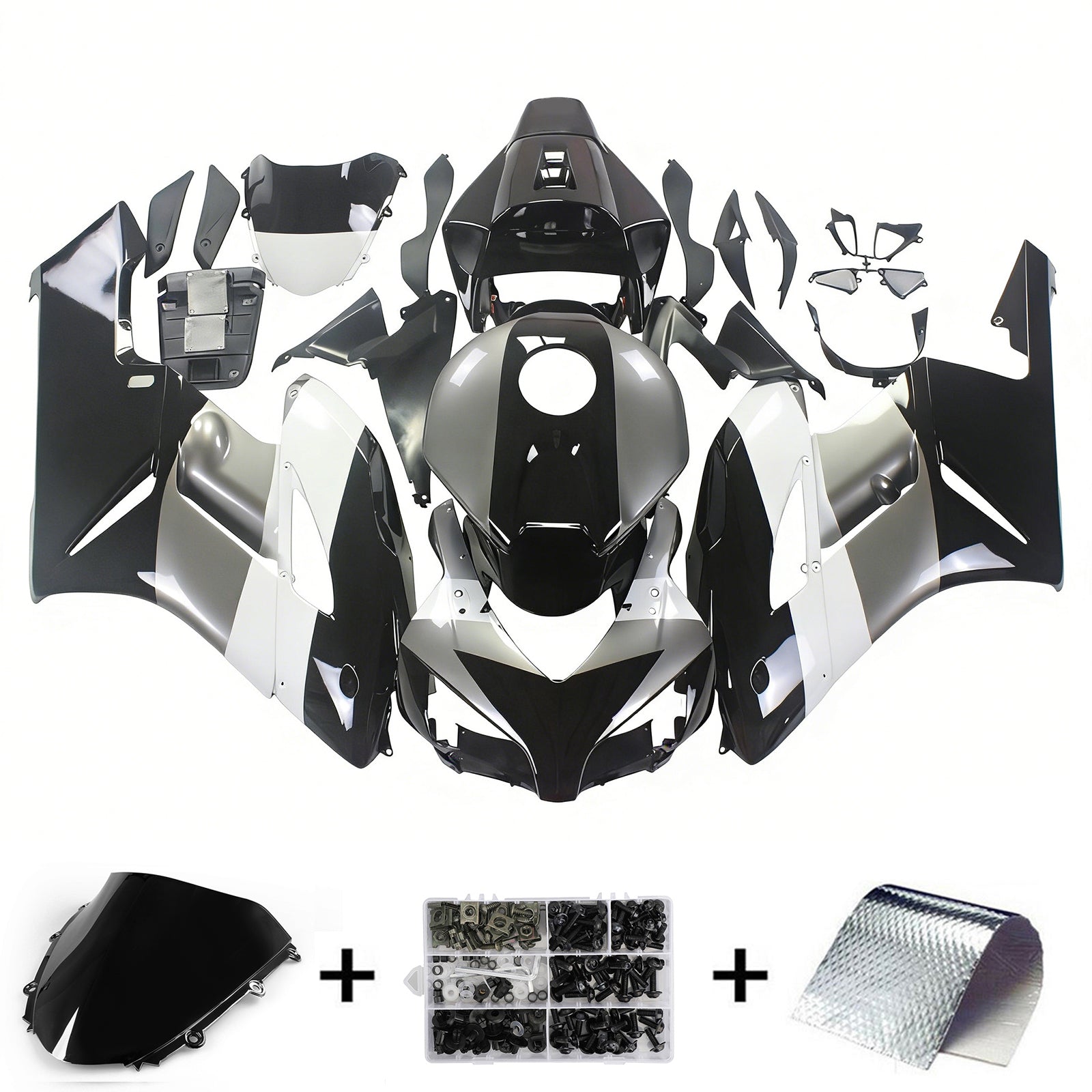 Amotopart Fairings Honda CBR1000RR 2004-2005 Fairing Repsol Racing Black Silver Fairing Kit