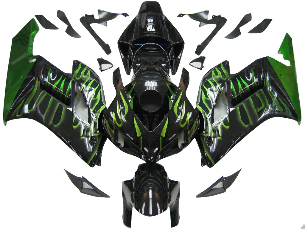 Amotopart Fairings Honda CBR1000RR 2004-2005 Fairing  Flame Racing Black & Green Fairing Kit