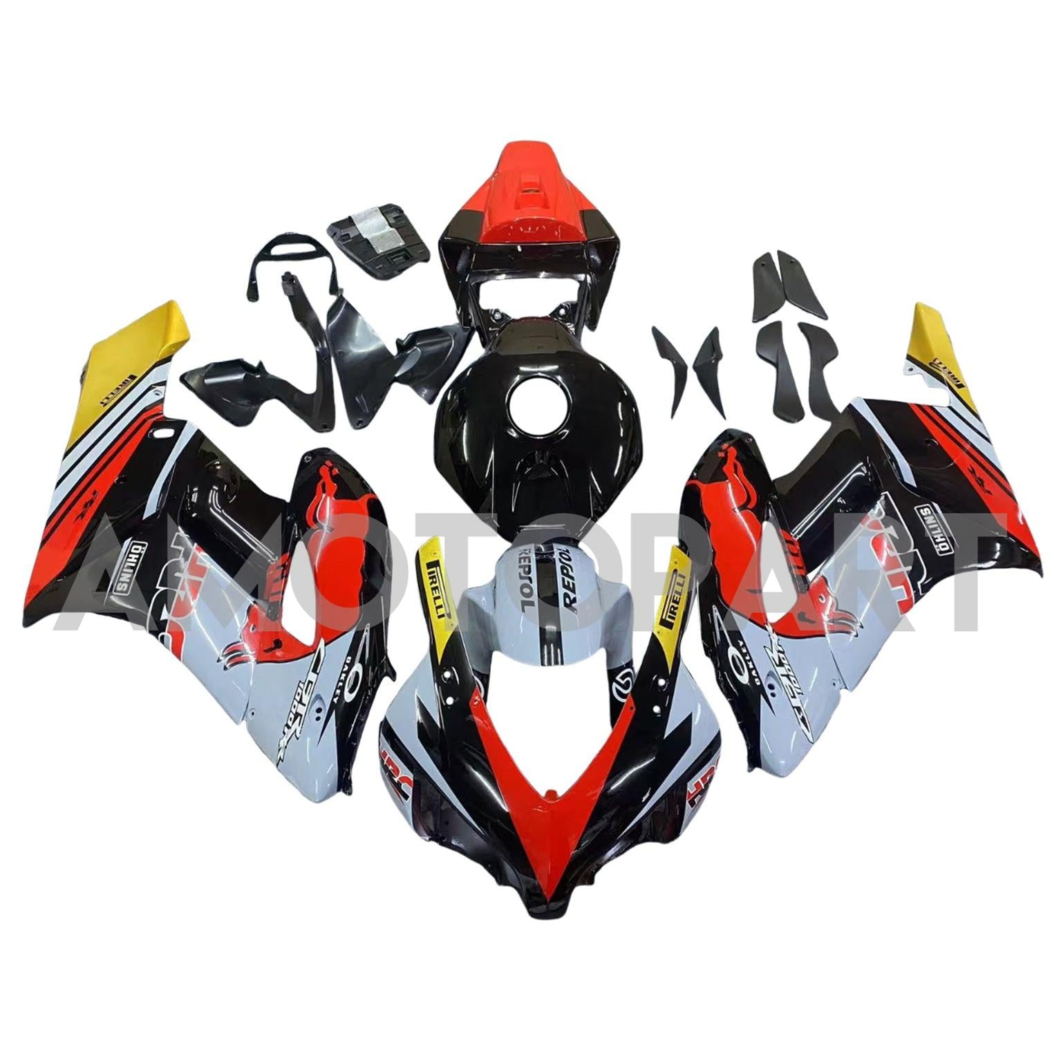 Amotopart 2004-2005 Honda CBR1000RR Black Grey Red Fairing Kit