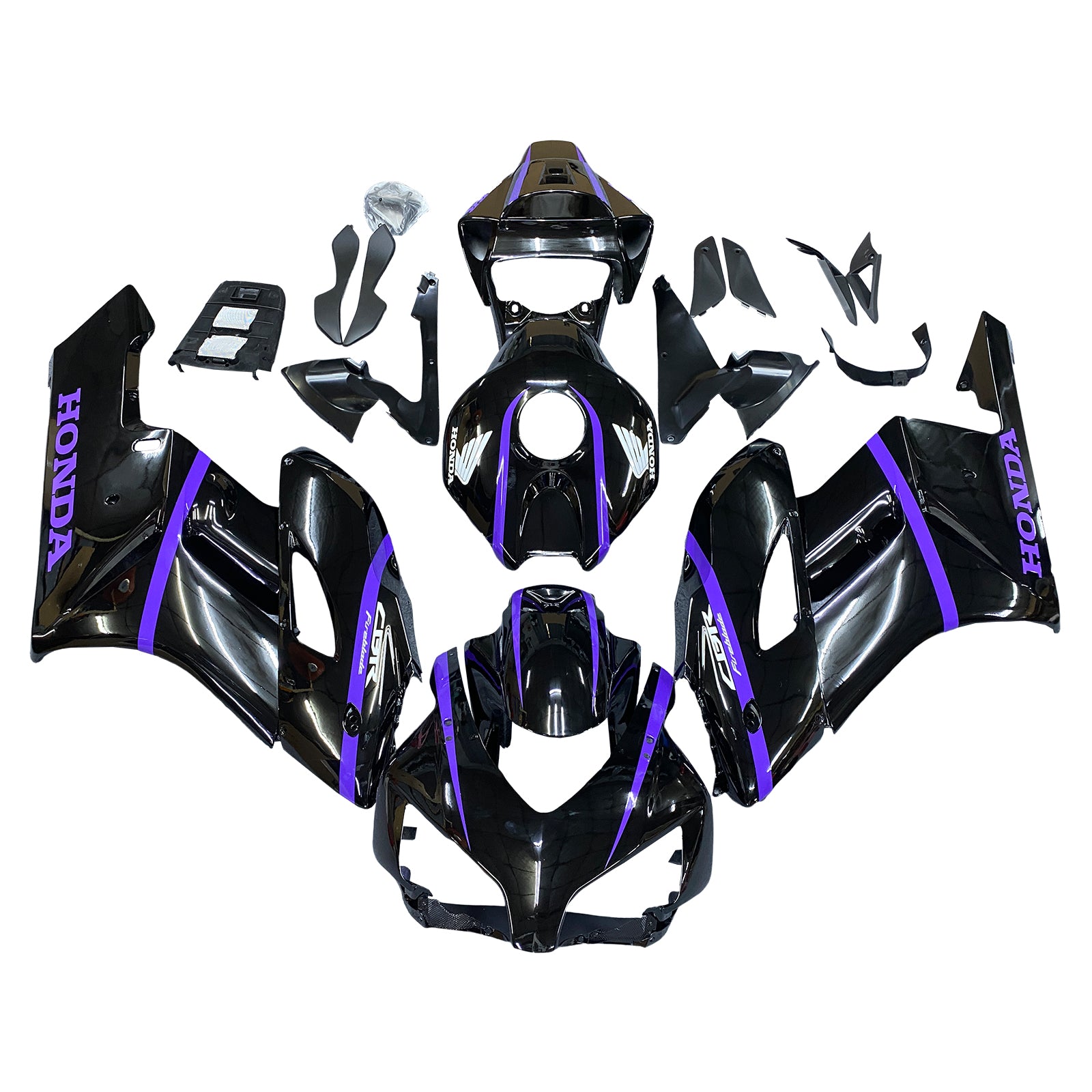 Amotopart Honda CBR1000RR 2004-2005 Noir&Kit de carénage bleu