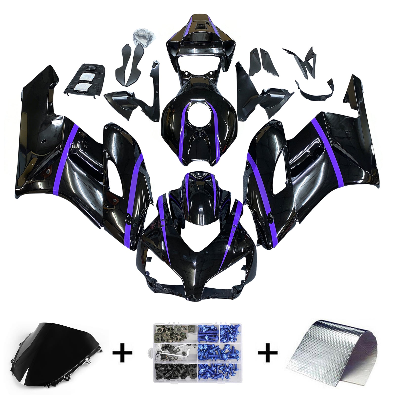 Amotopart 2004-2005 Honda CBR1000RR Black&Blue Fairing Kit