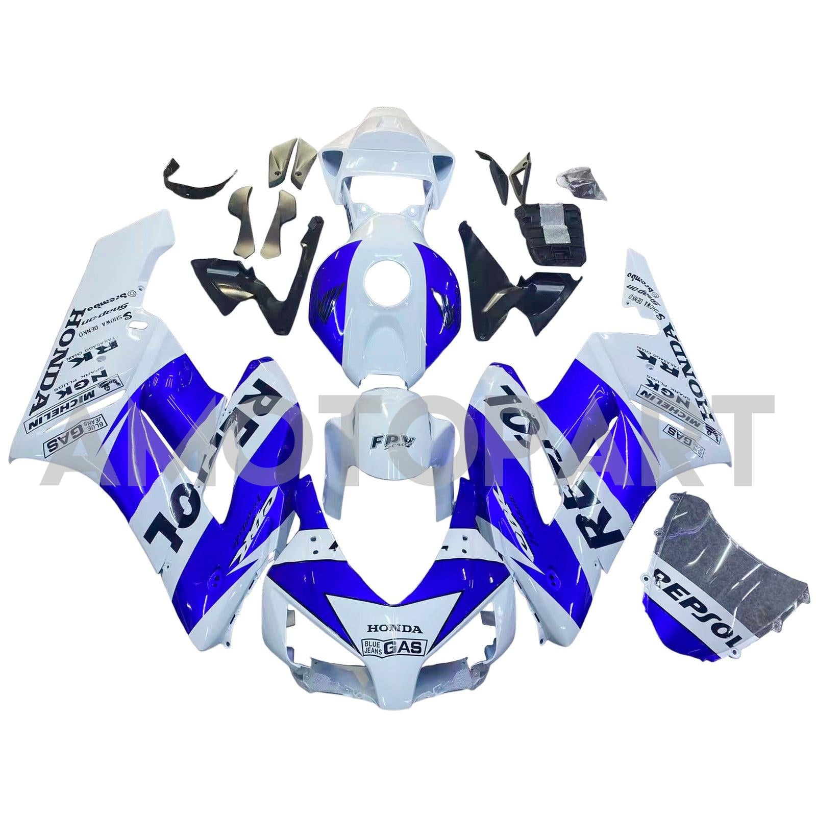 Amotopart 2004-2005 Honda CBR1000RR Blue and White Repsol Failing Kit