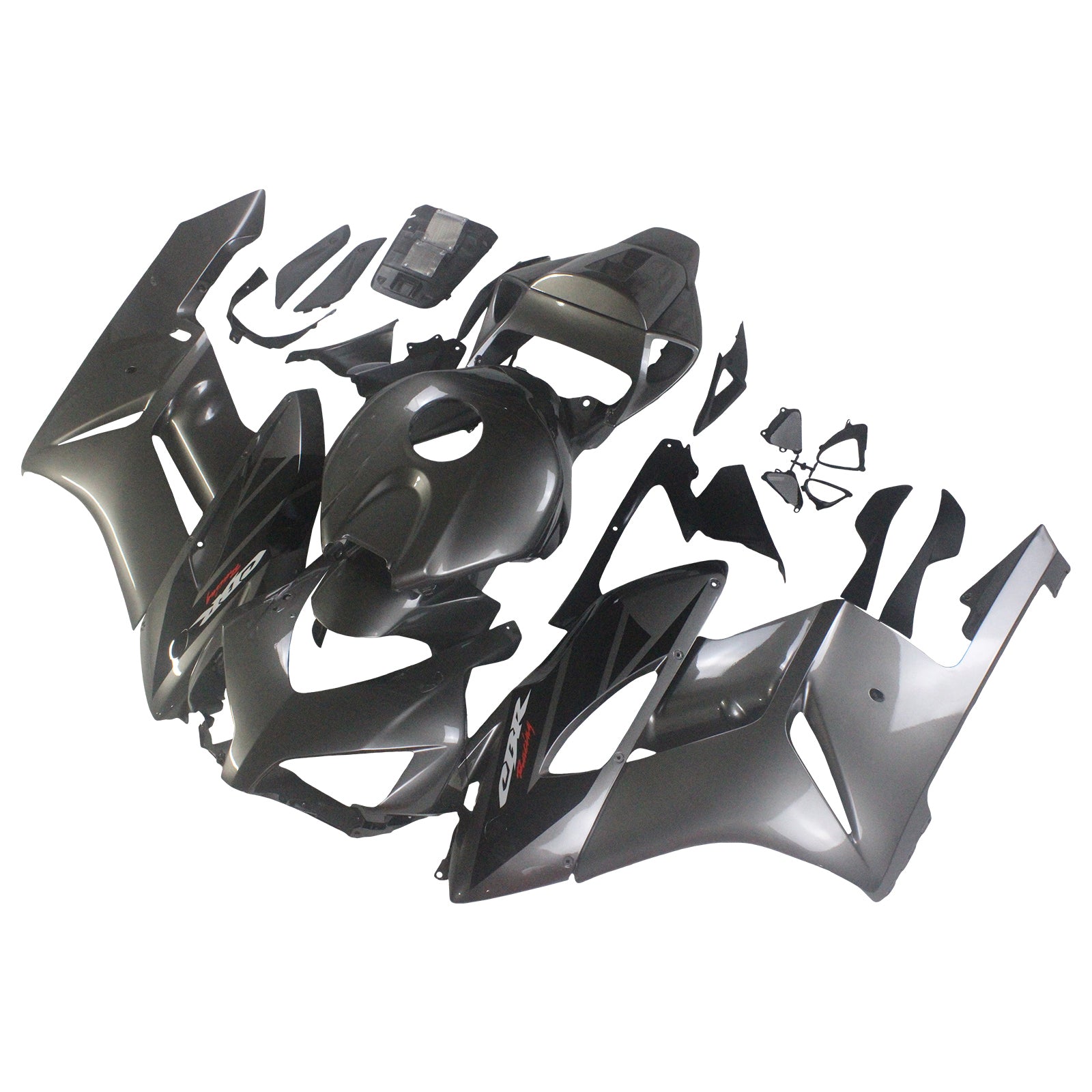 Amotopart 2004–2005 Honda CBR1000RR Verkleidungsset in glänzendem Grau und Schwarz