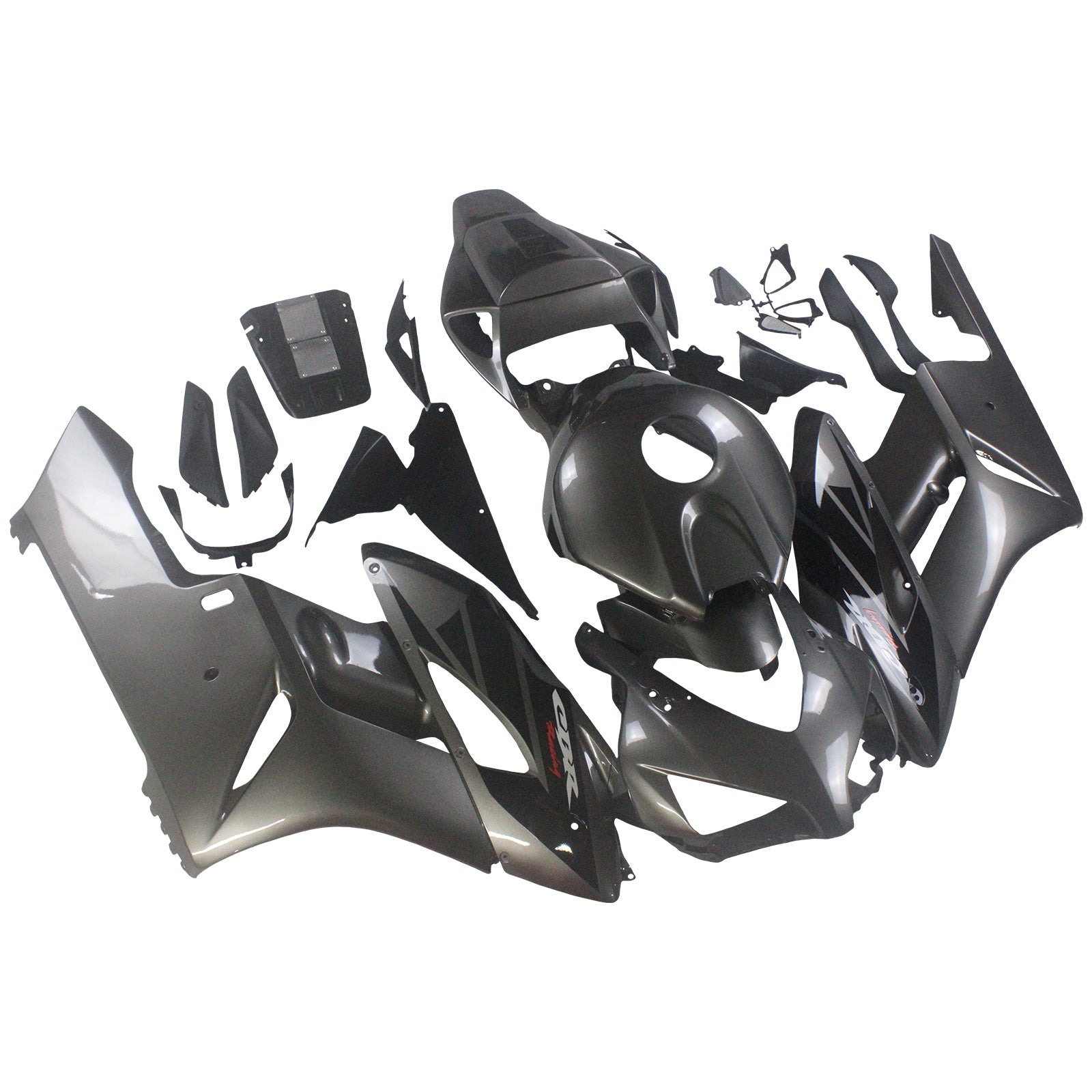 Amotopart 2004–2005 Honda CBR1000RR Verkleidungsset in glänzendem Grau und Schwarz