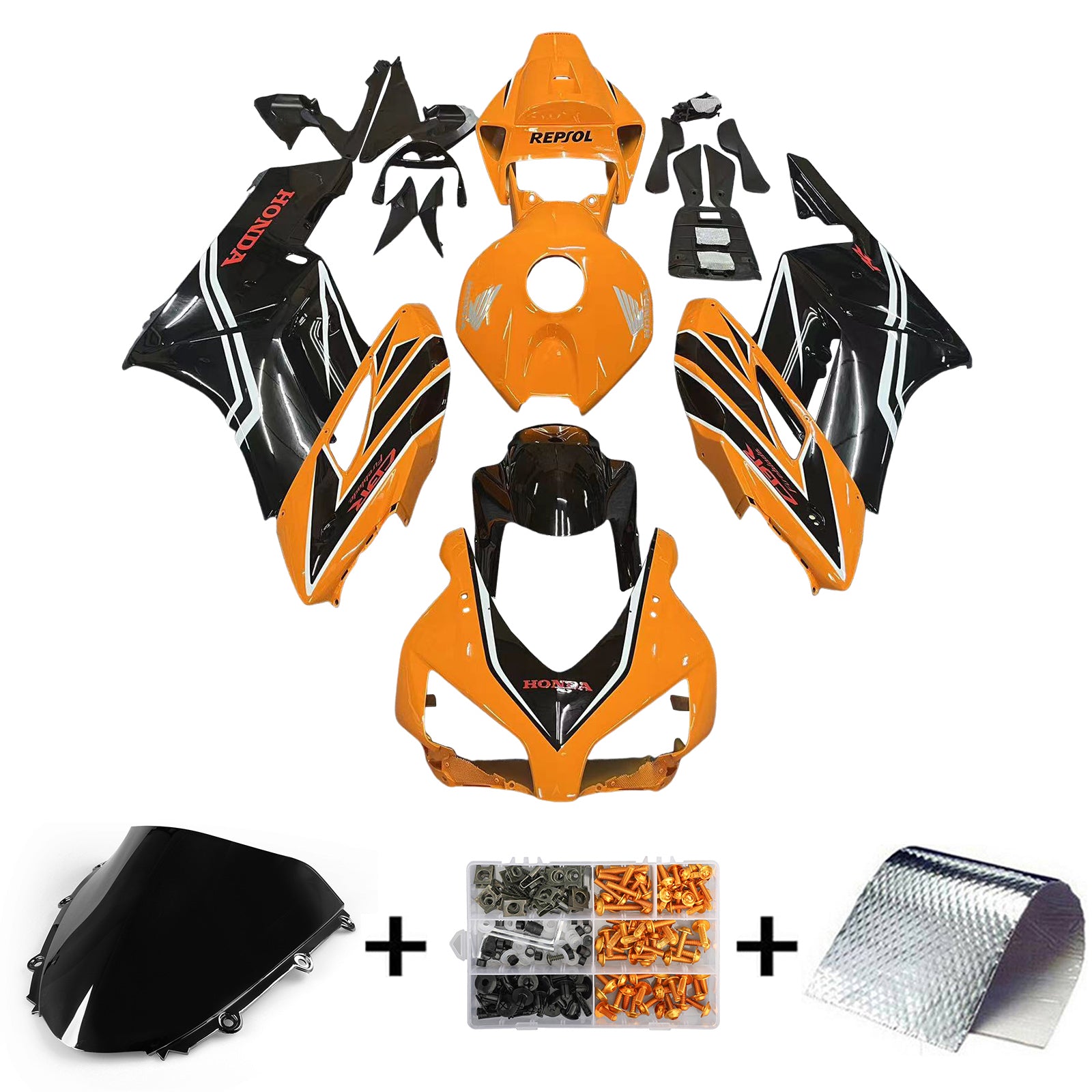 Amotopart 2004-2005 ホンダ CBR1000RR イエロー ブラック フェアリングキット