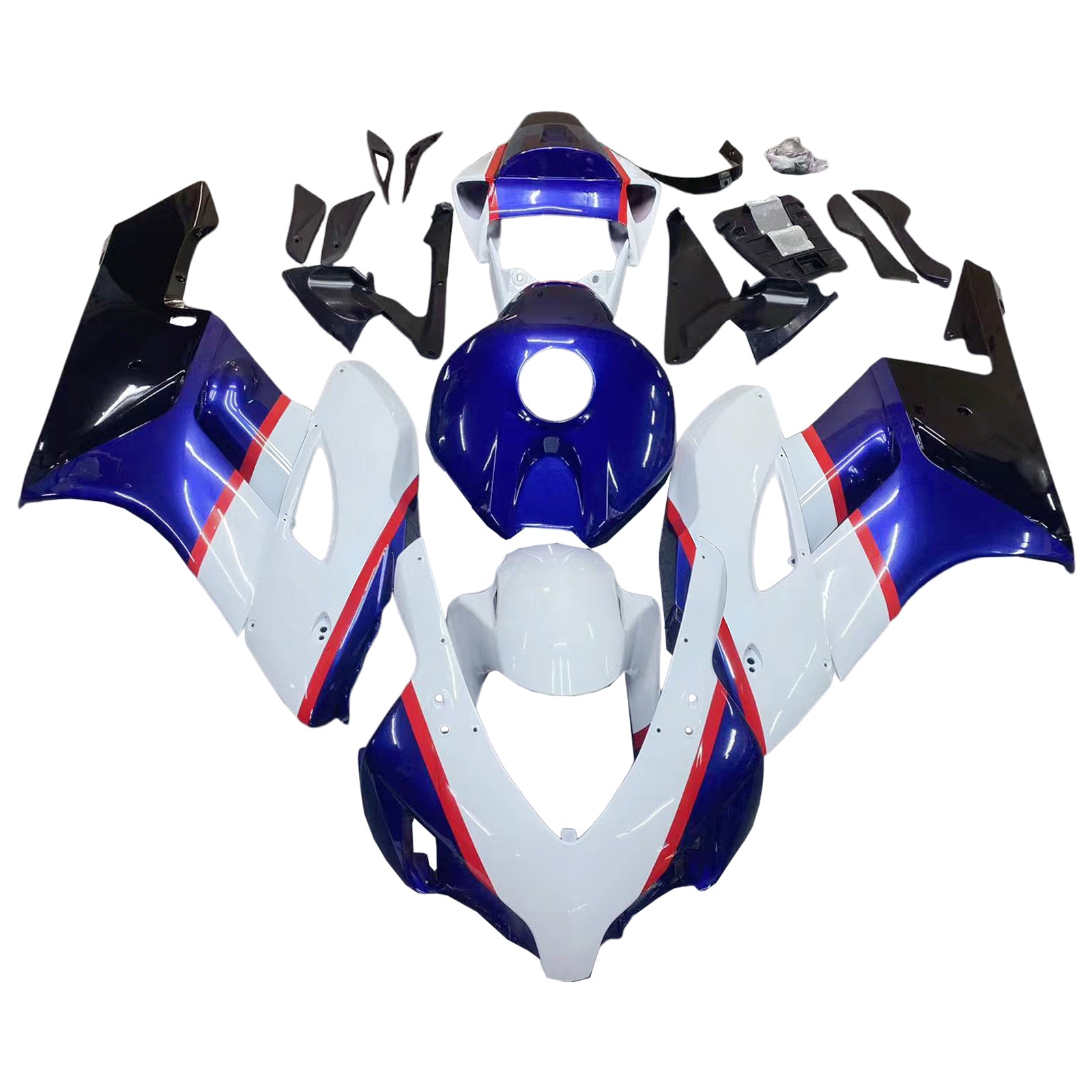 Amotopart Honda CBR1000RR Rouge 2004-2005&Kit de carénage Blue Style3