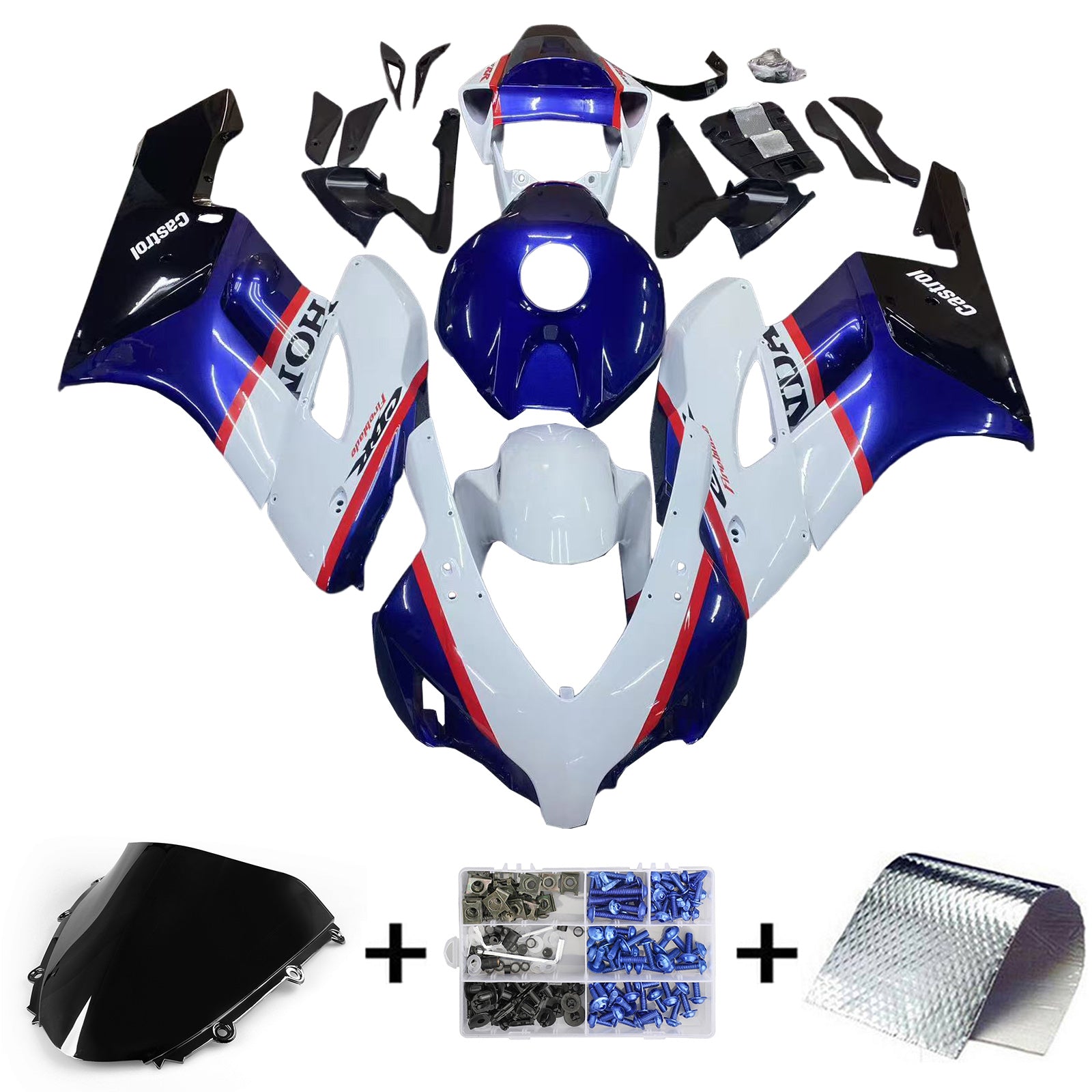 Amotopart 2004-2005 ホンダ CBR1000RR レッド & ブルー Styl3 フェアリングキット