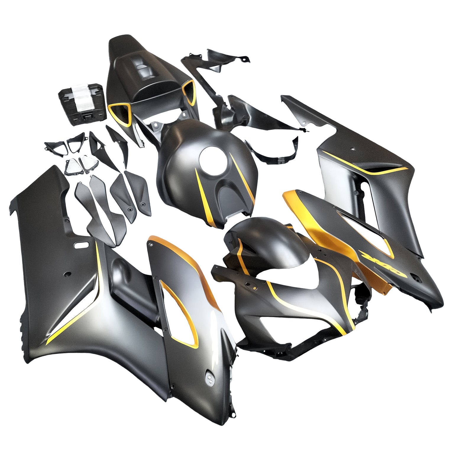 AMOTOPT 2004-2005 HONDA CBR1000RR BLACK MATTE BLACK & GOLD KIT