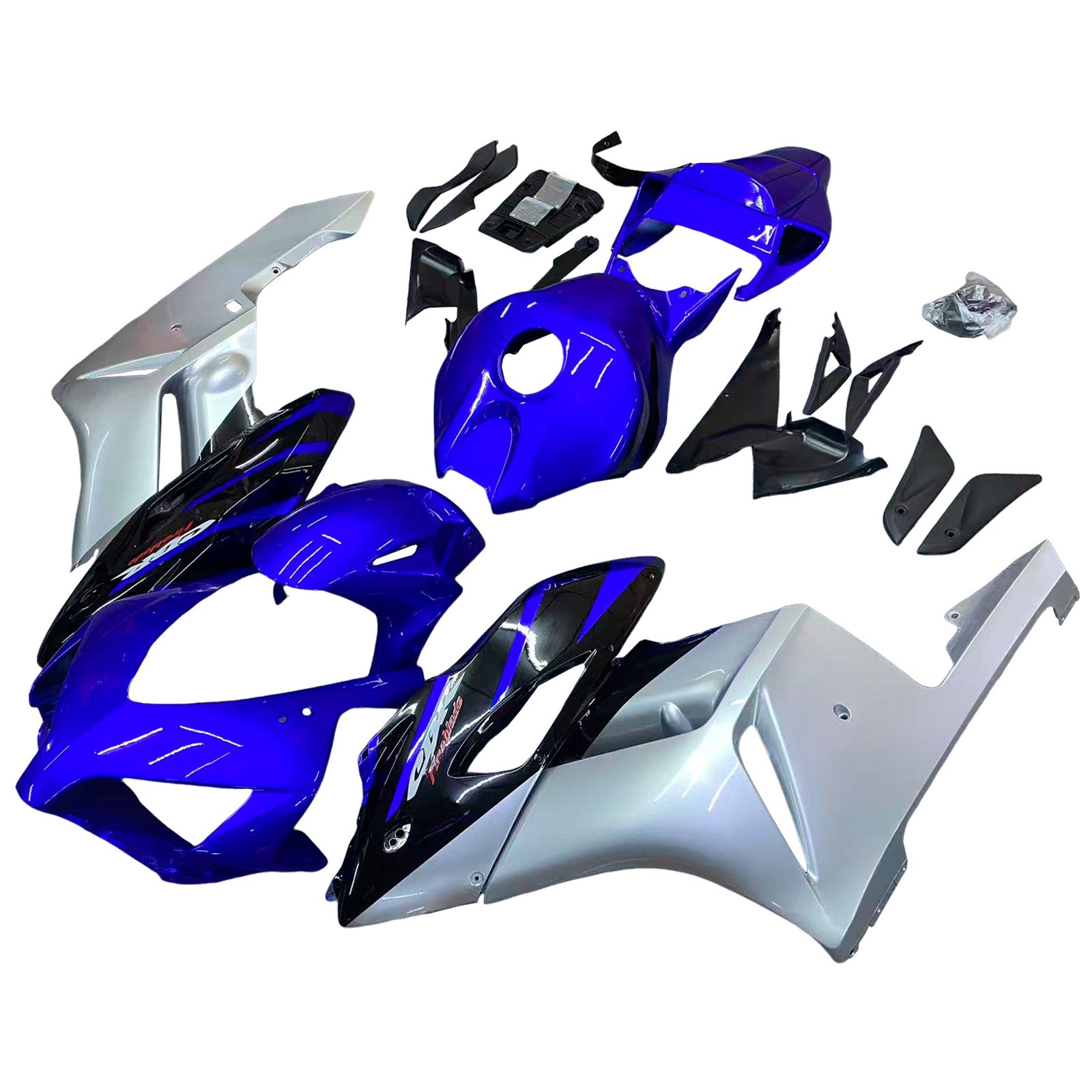 Amotopart 2004-2005 Honda CBR1000RR Bleu&Kit de carénage argenté
