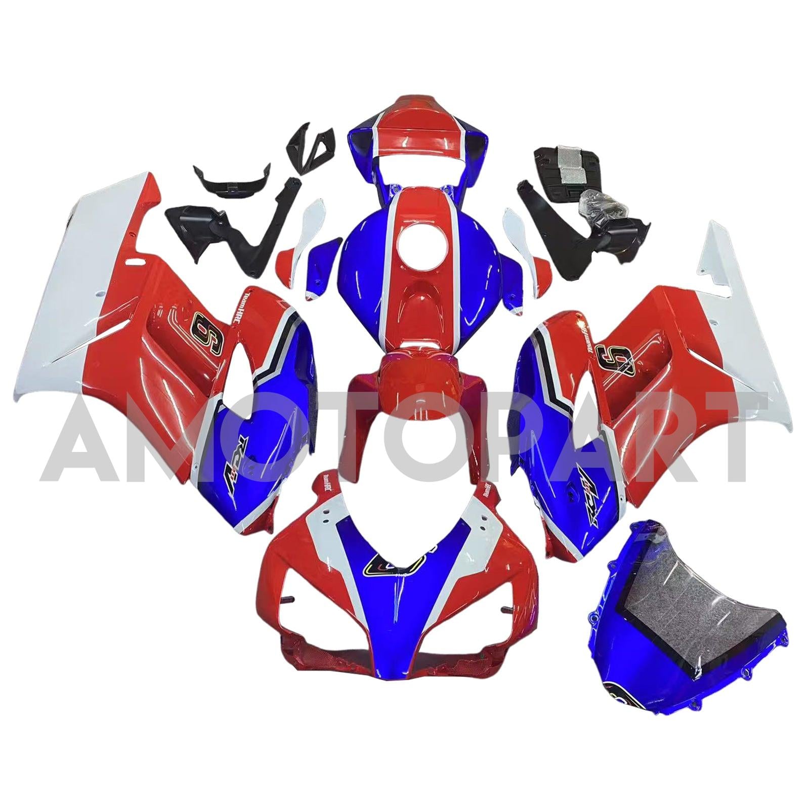 Amotopart 2004-2005 Honda CBR1000RR Red&Blue Style2 Fairing Kit