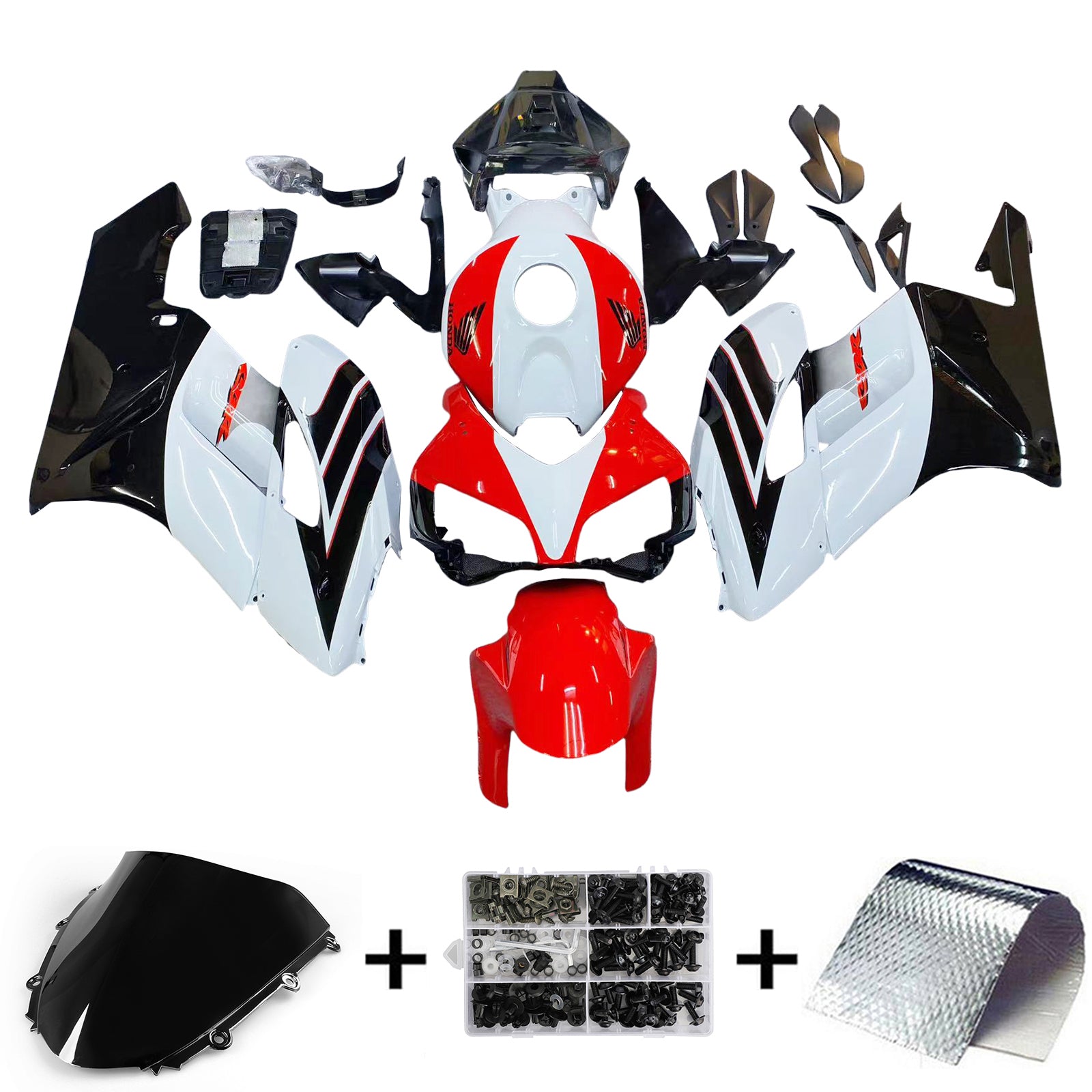 Amotopart 2004-2005 Honda CBR1000RR Red & White Style4 Fairing Zestaw
