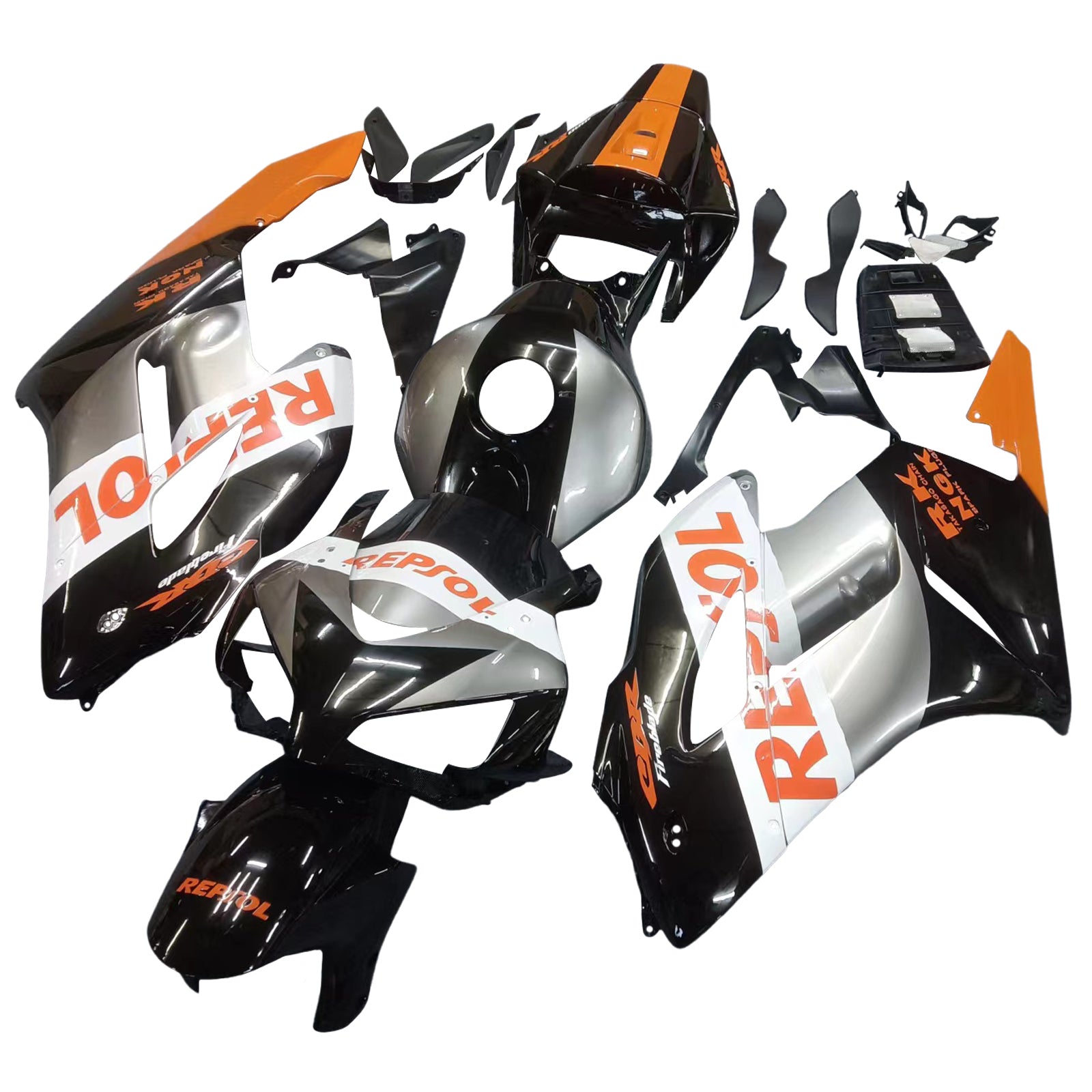 Amotopart 2004–2005 Honda CBR1000RR Repjol-Verkleidungsset in Orange und Grau