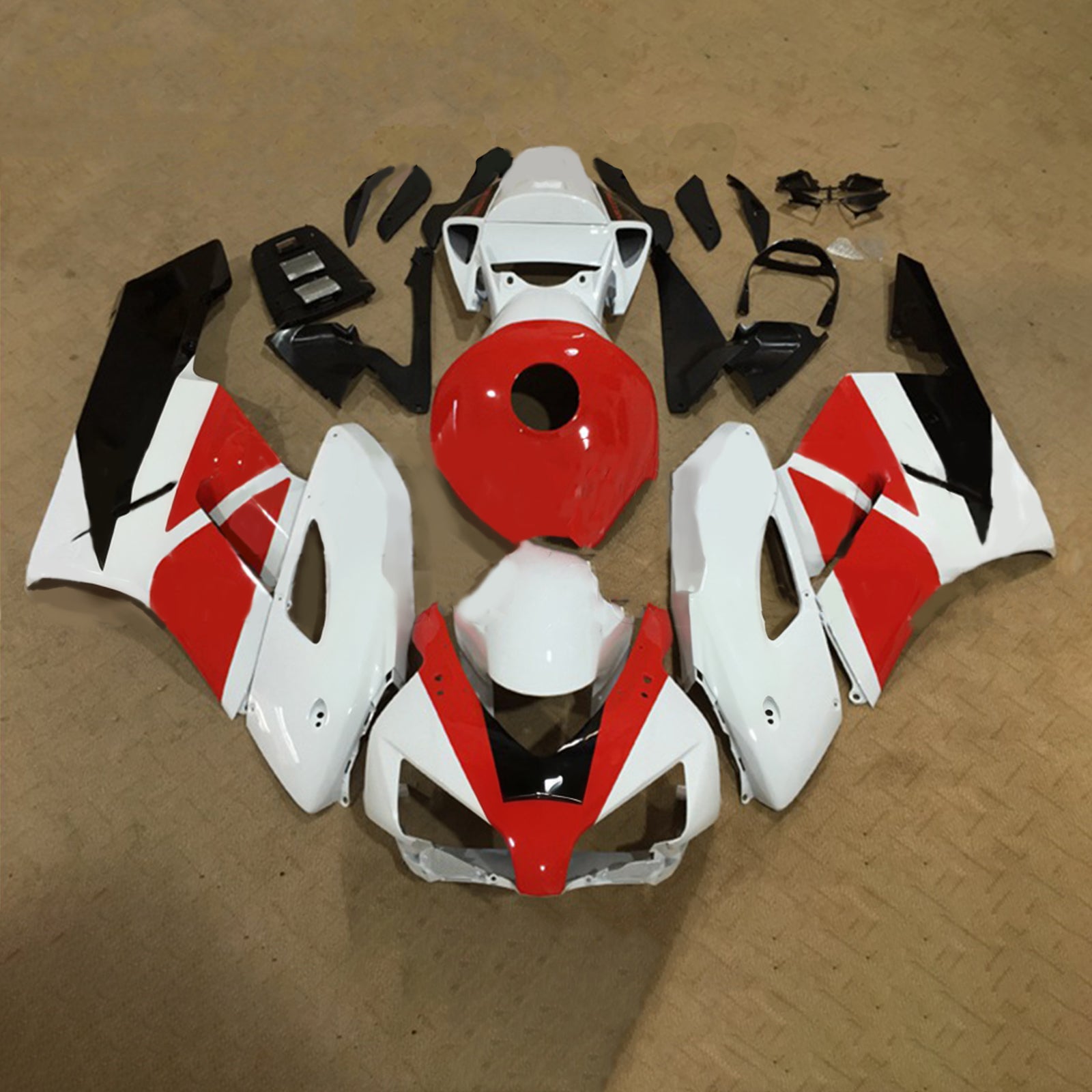 Amotopart 2004-2005 Honda CBR1000RR Kit de carenado rojo y blanco estilo 1