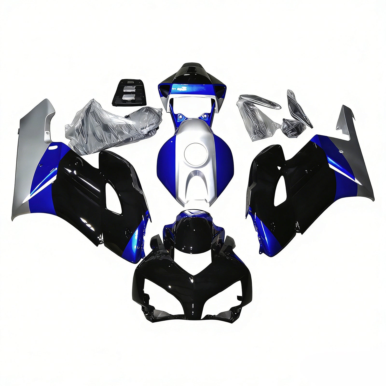 Amotopart 2004-2005 Honda CBR1000RR Blue&Silver Fairing Kit