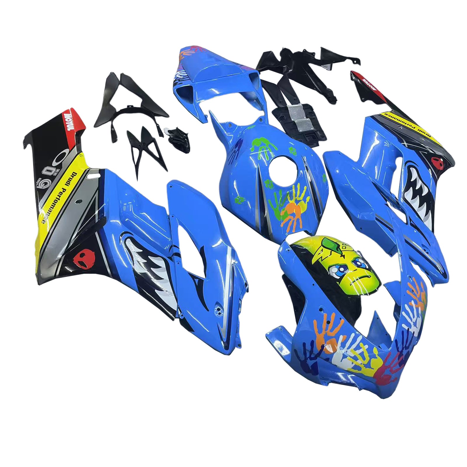 Amotopart 2004-2005 Honda CBR1000RR azul con kit de carenado gráfico