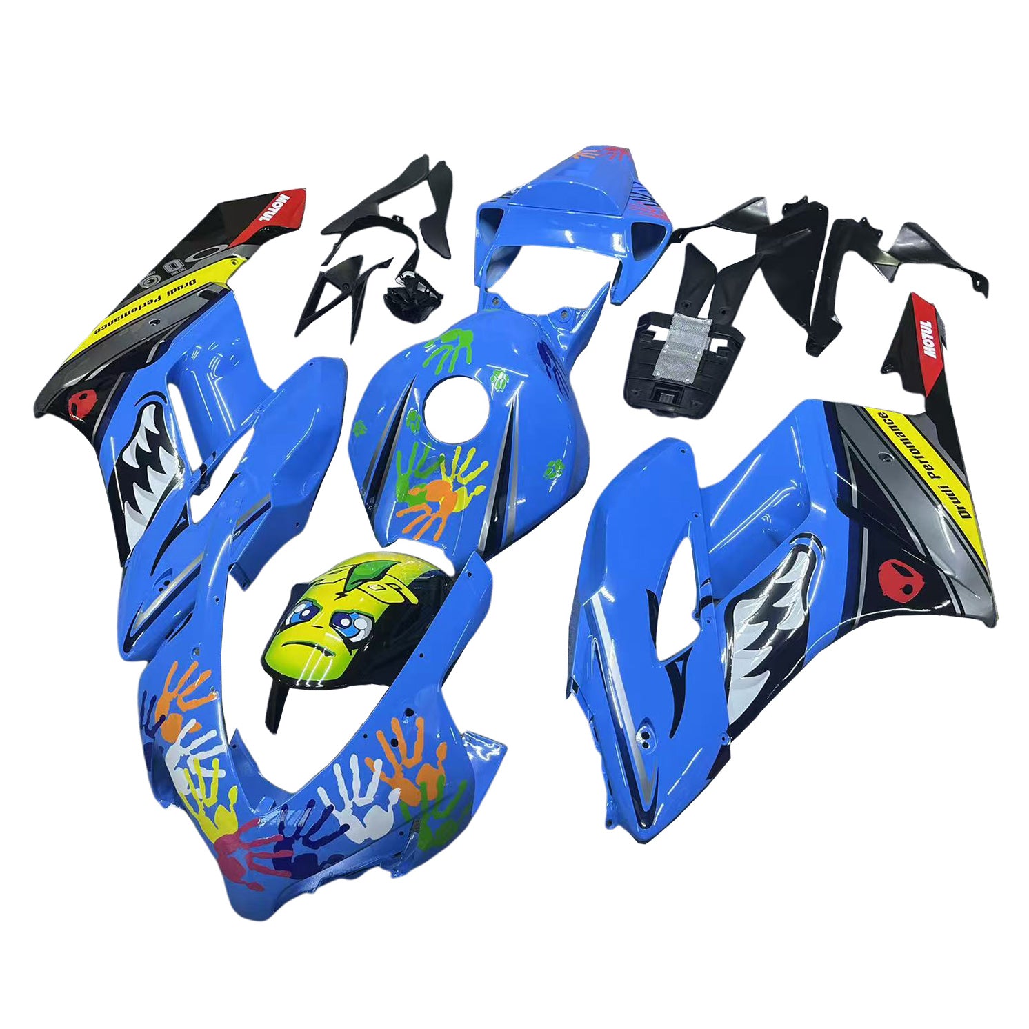 Amotopart 2004-2005 Honda CBR1000RR azul con kit de carenado gráfico