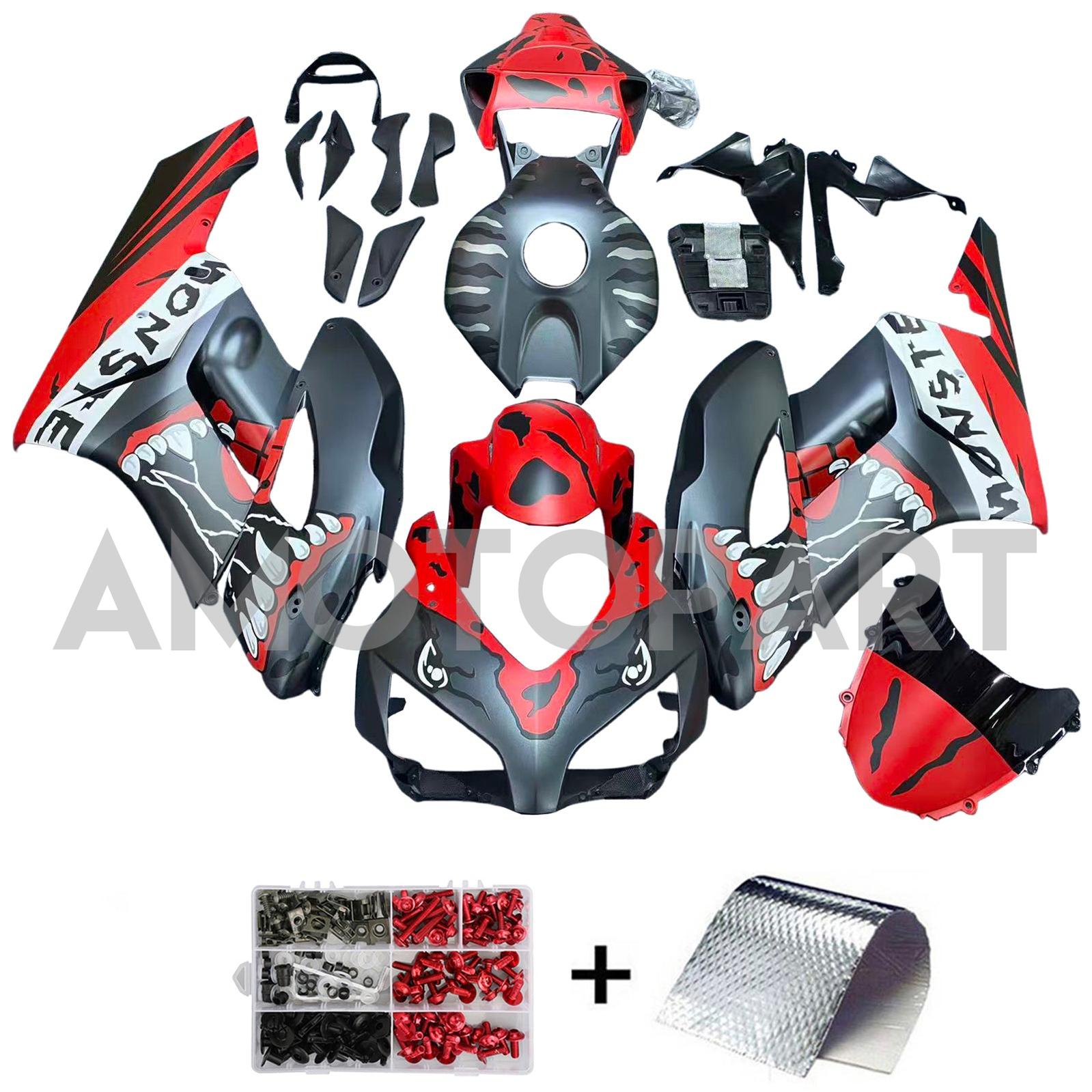 Amotopart 2004-2005 Honda CBR1000RR Matte Red Black Fairing Kit