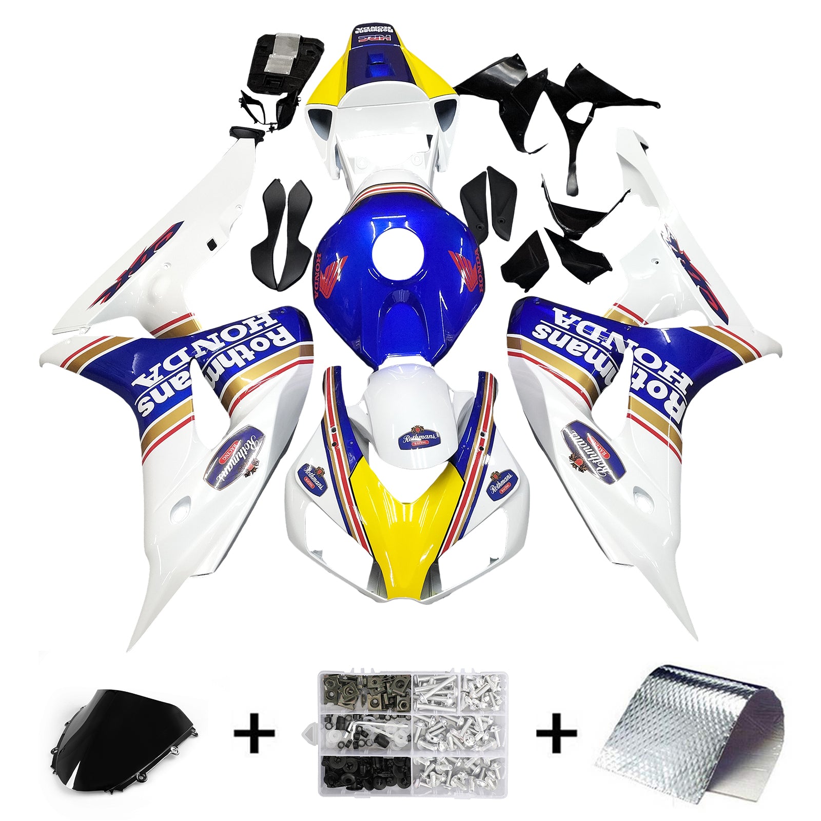 Amotopart フェアリング CBR1000RR 2006-2007 フェアリング マルチカラー Rothmans ホンダ レーシング フェアリングキット