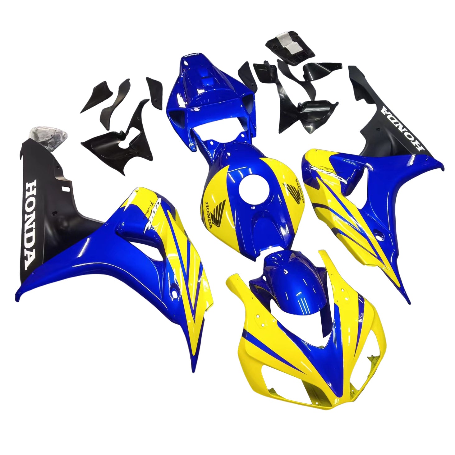 Amotopart Verkleidungen Honda 1000RR 2006–2007 Verkleidung CBR Racing Blau Gelb Verkleidungsset