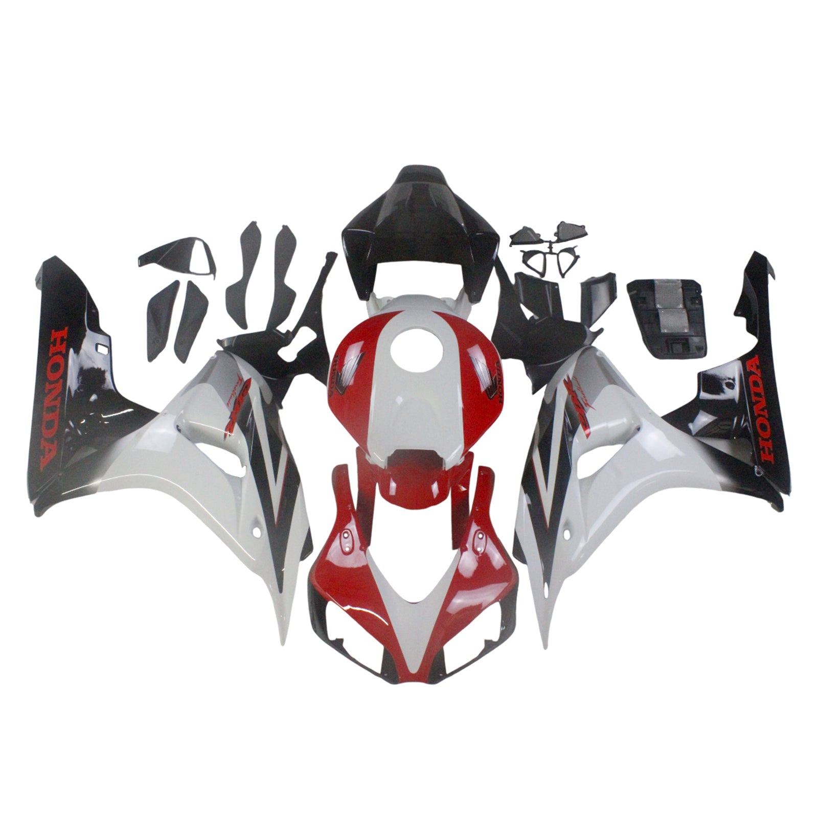 Amotopart Carénages Honda 1000RR 2006-2007 Carénage Blanc Rouge Noir CBR Racing Kit de carénage