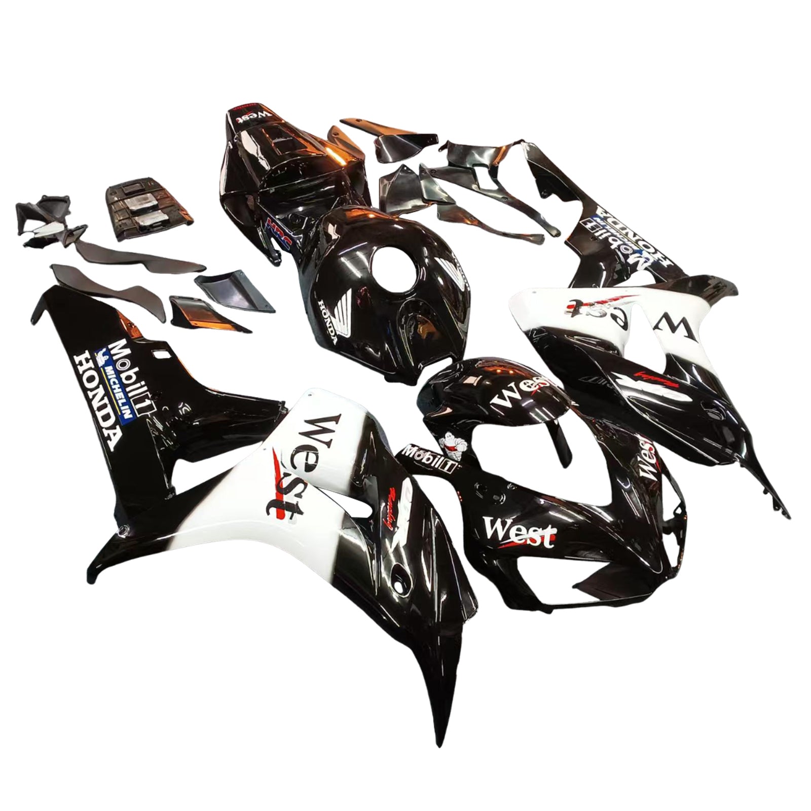 Frailiny Amotopart Honda CBR1000RR 2006-2007 FAIRING West Racing Black Fairing Kit