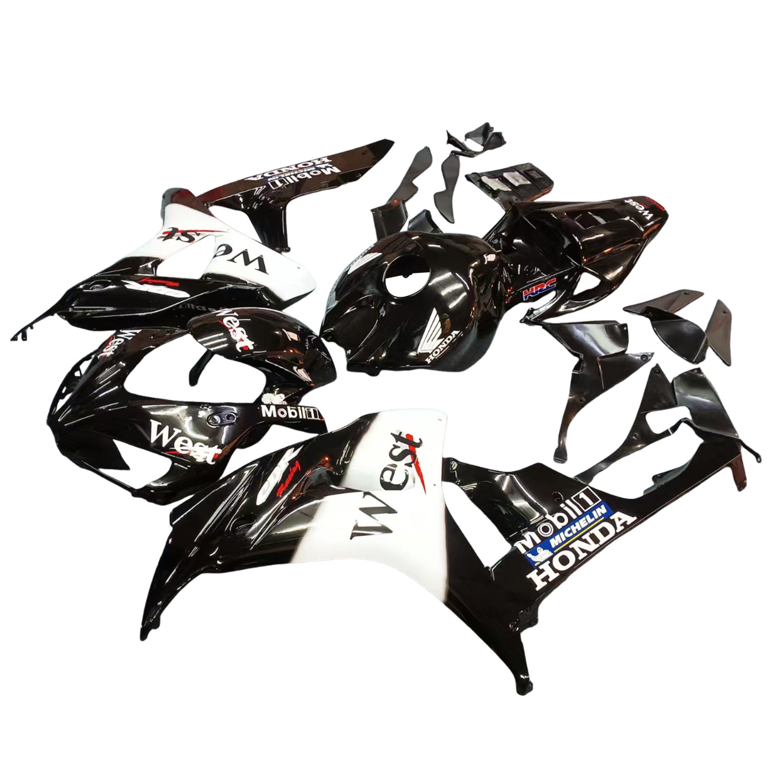 Frailiny Amotopart Honda CBR1000RR 2006-2007 FAIRING West Racing Black Fairing Kit