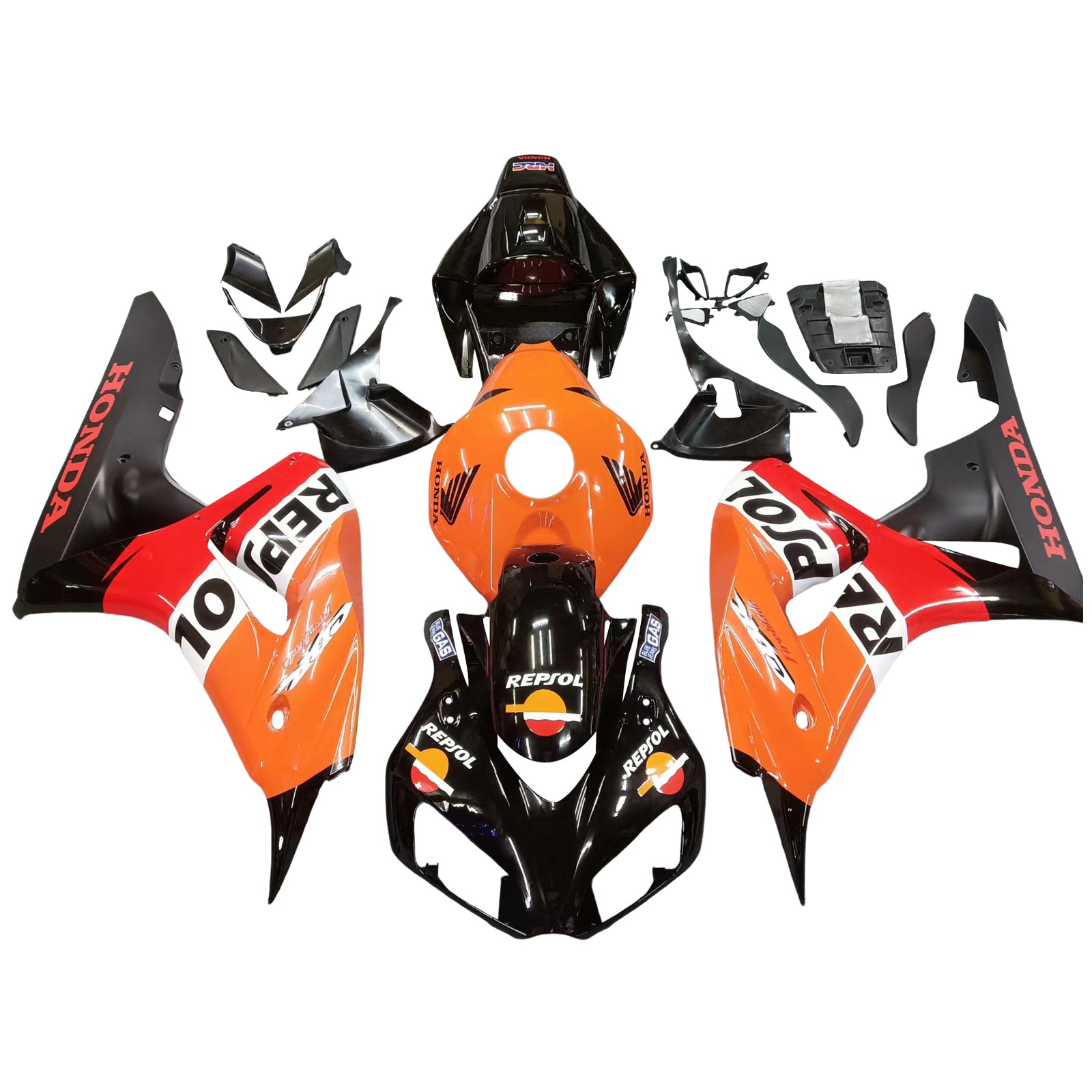 Amotopart 2006-2007 Honda CBR1000RR Kit de carénage orange et noir